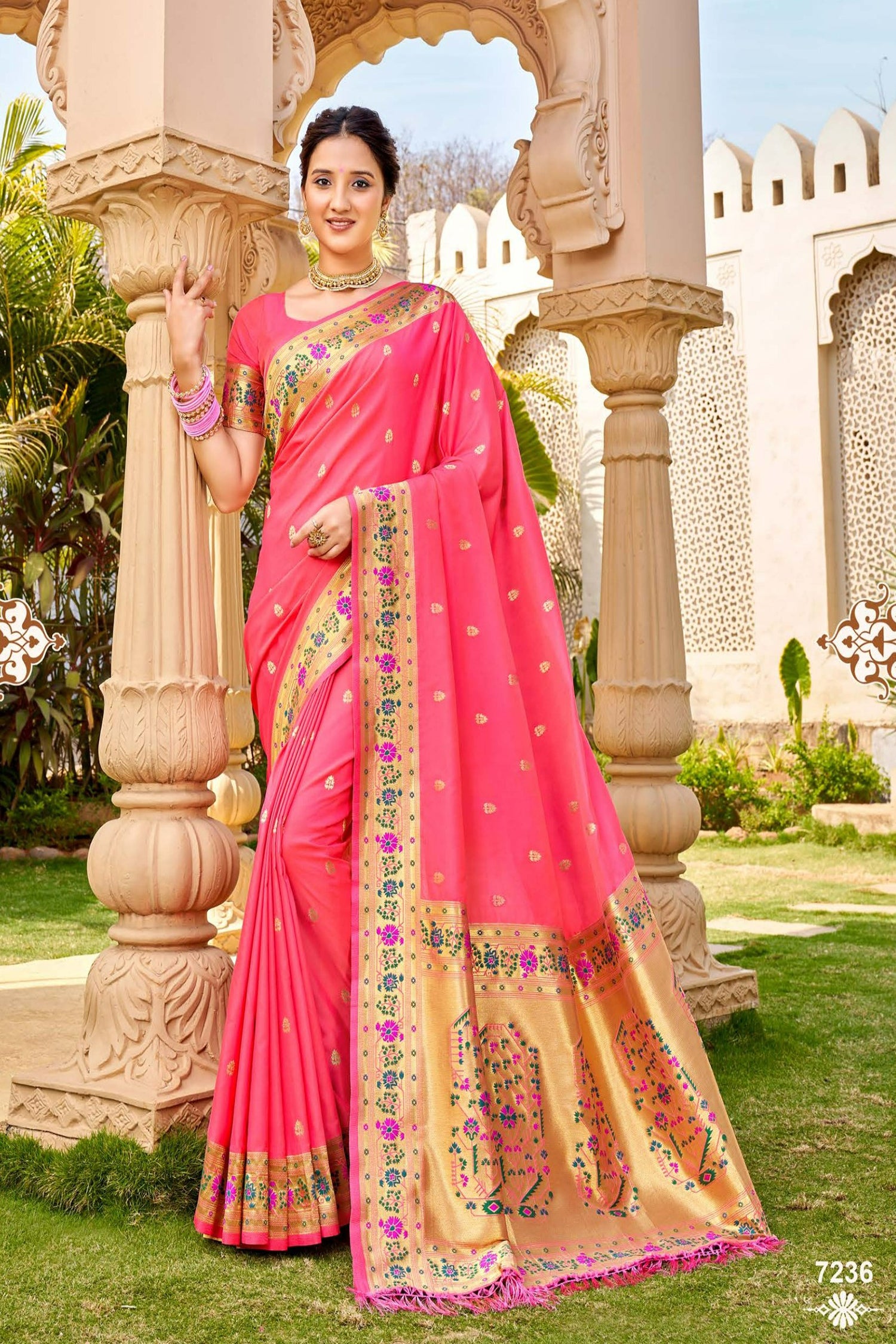 Blush Pink Paithani Saree