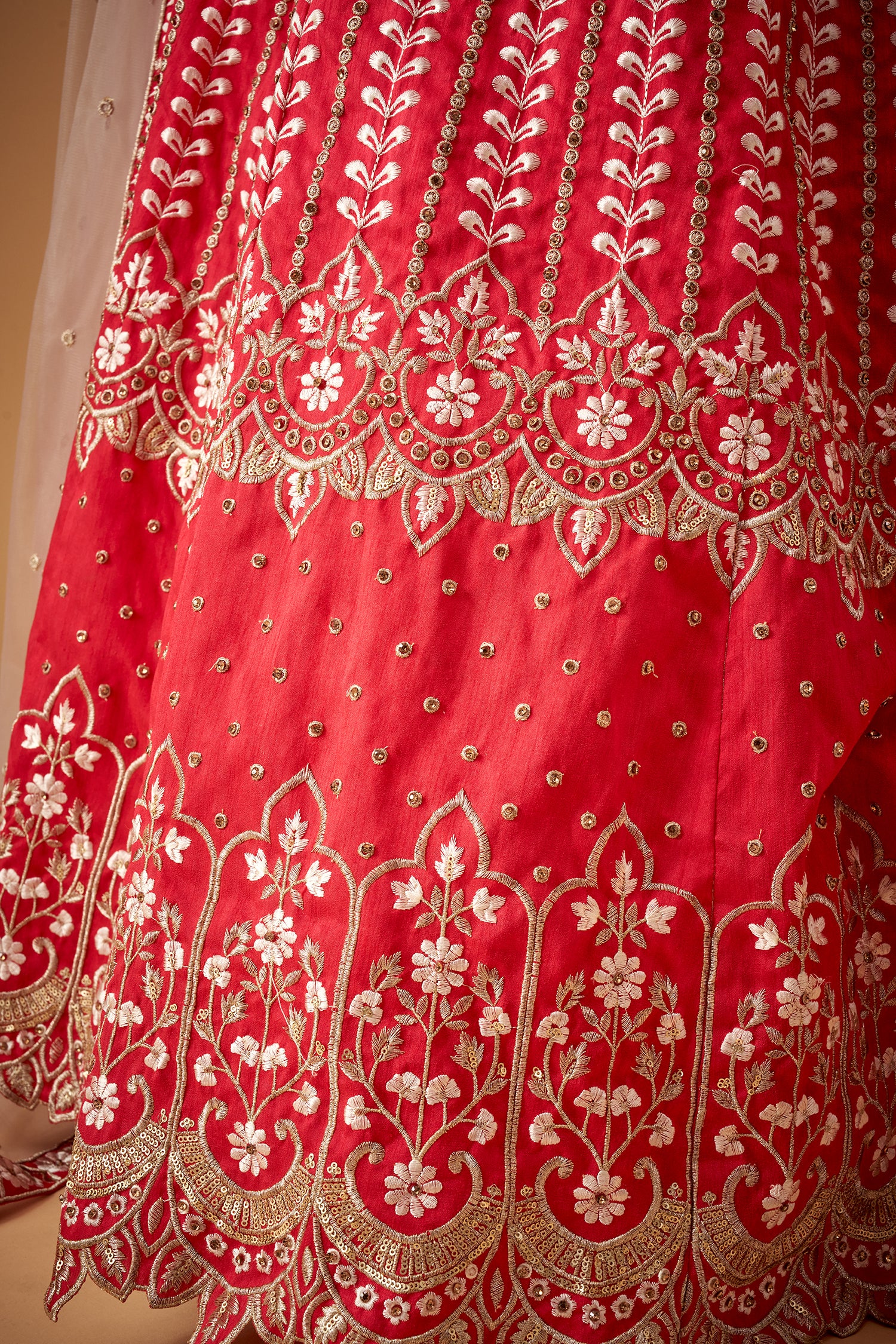 Dark Pink Lehenga Set with Zari and Beadwork Embellishments