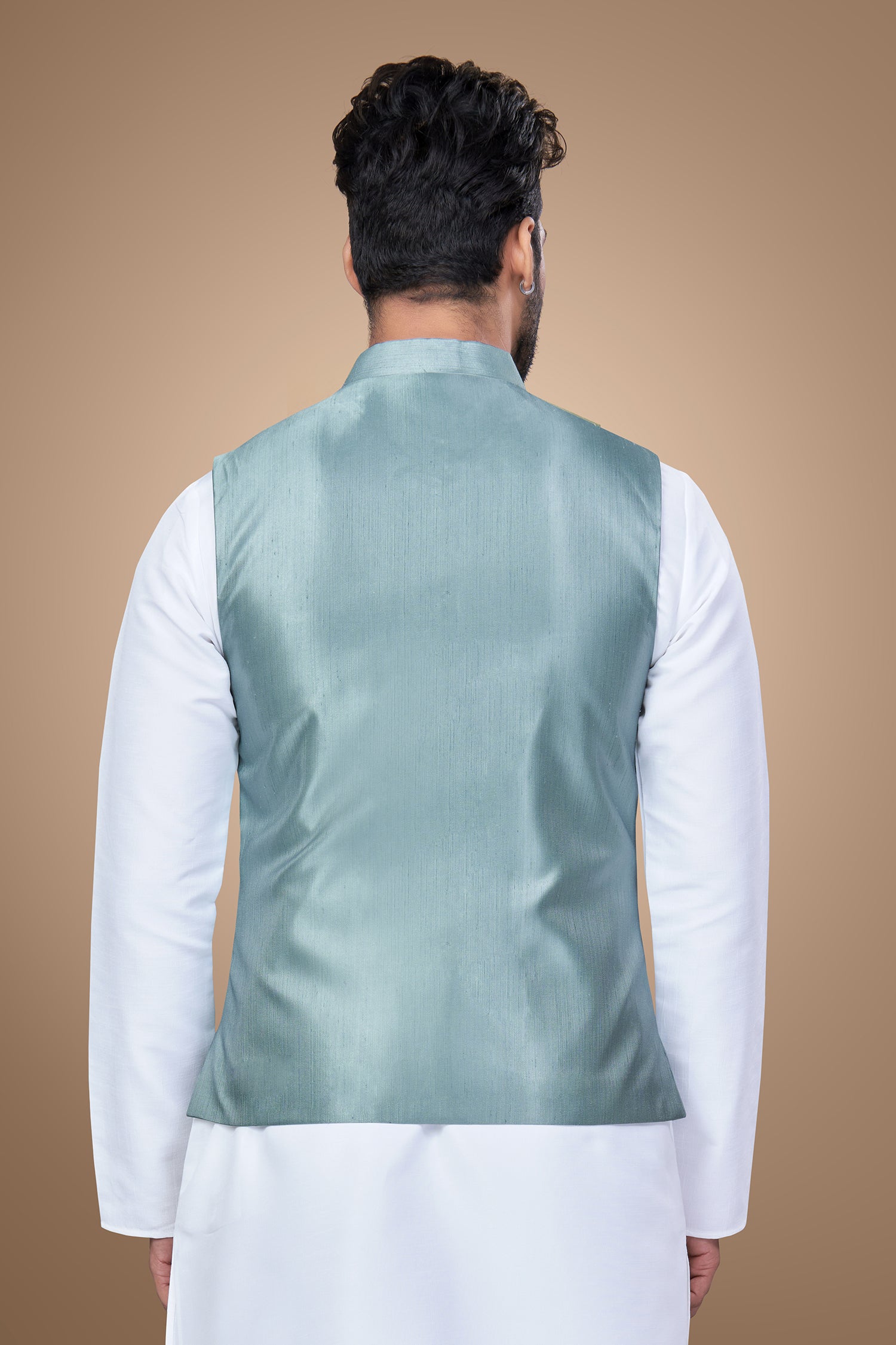 Classic Sky Blue Jacket with Contrasting Pocket