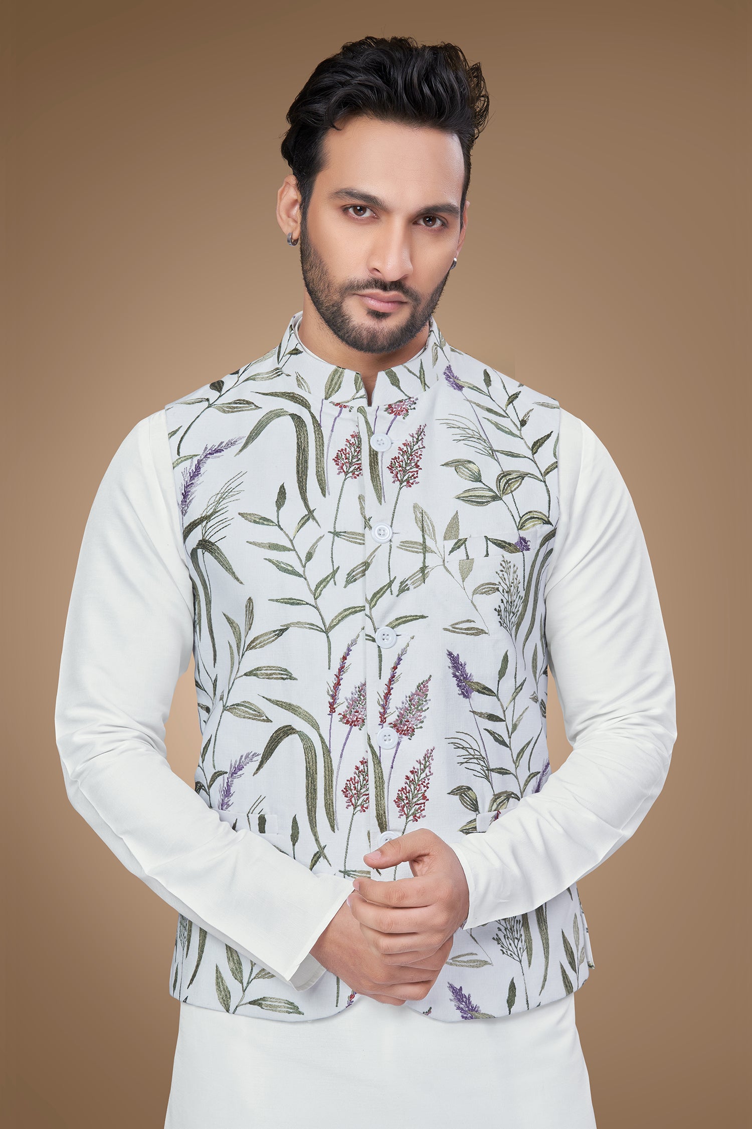 White Floral Elegant Jacket