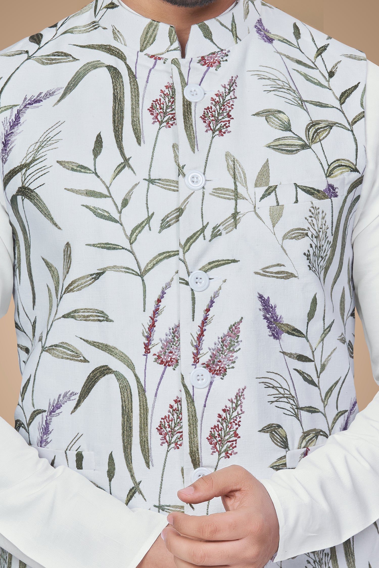 White Floral Elegant Jacket