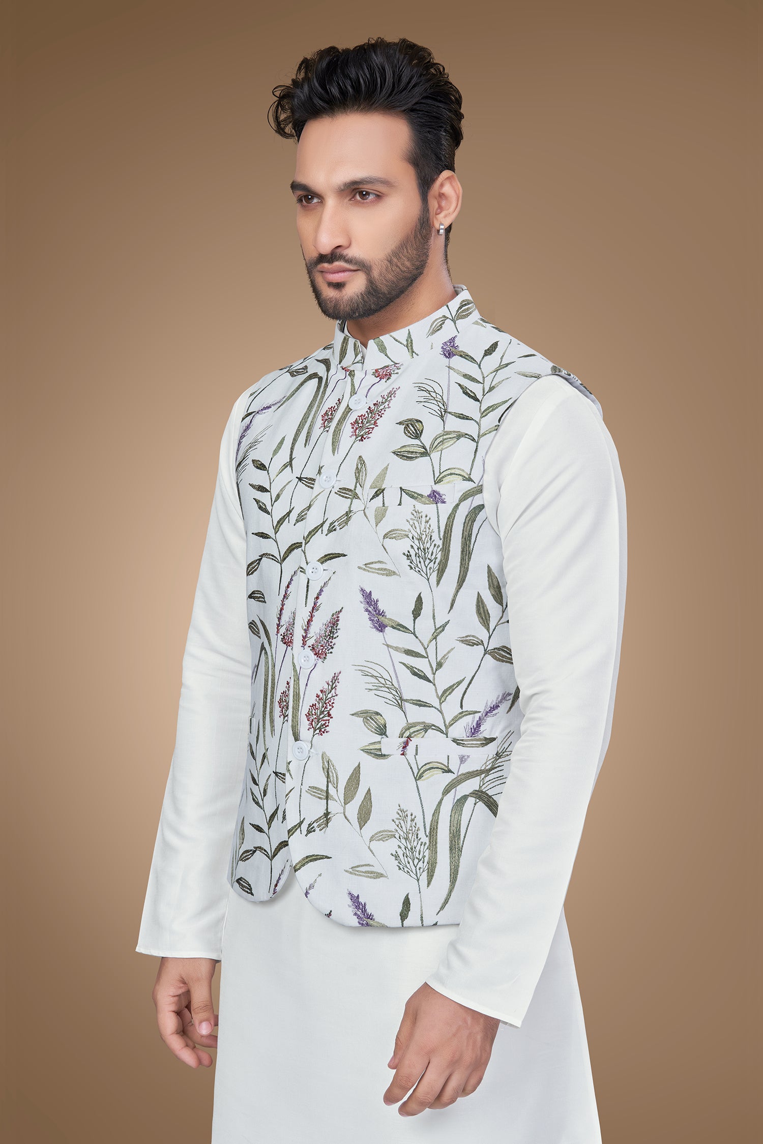 White Floral Elegant Jacket