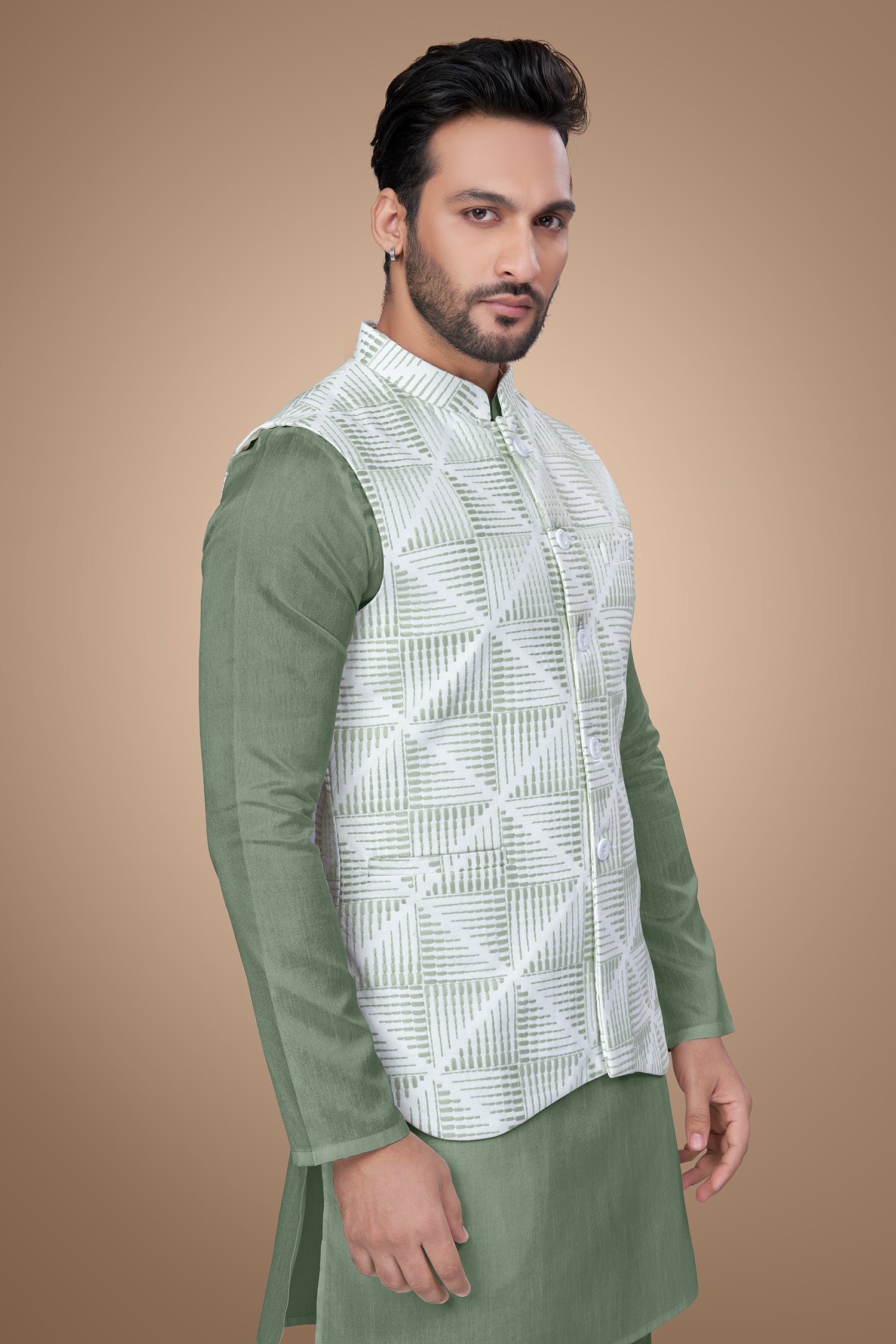 Modern Geometric Patterned Jacket