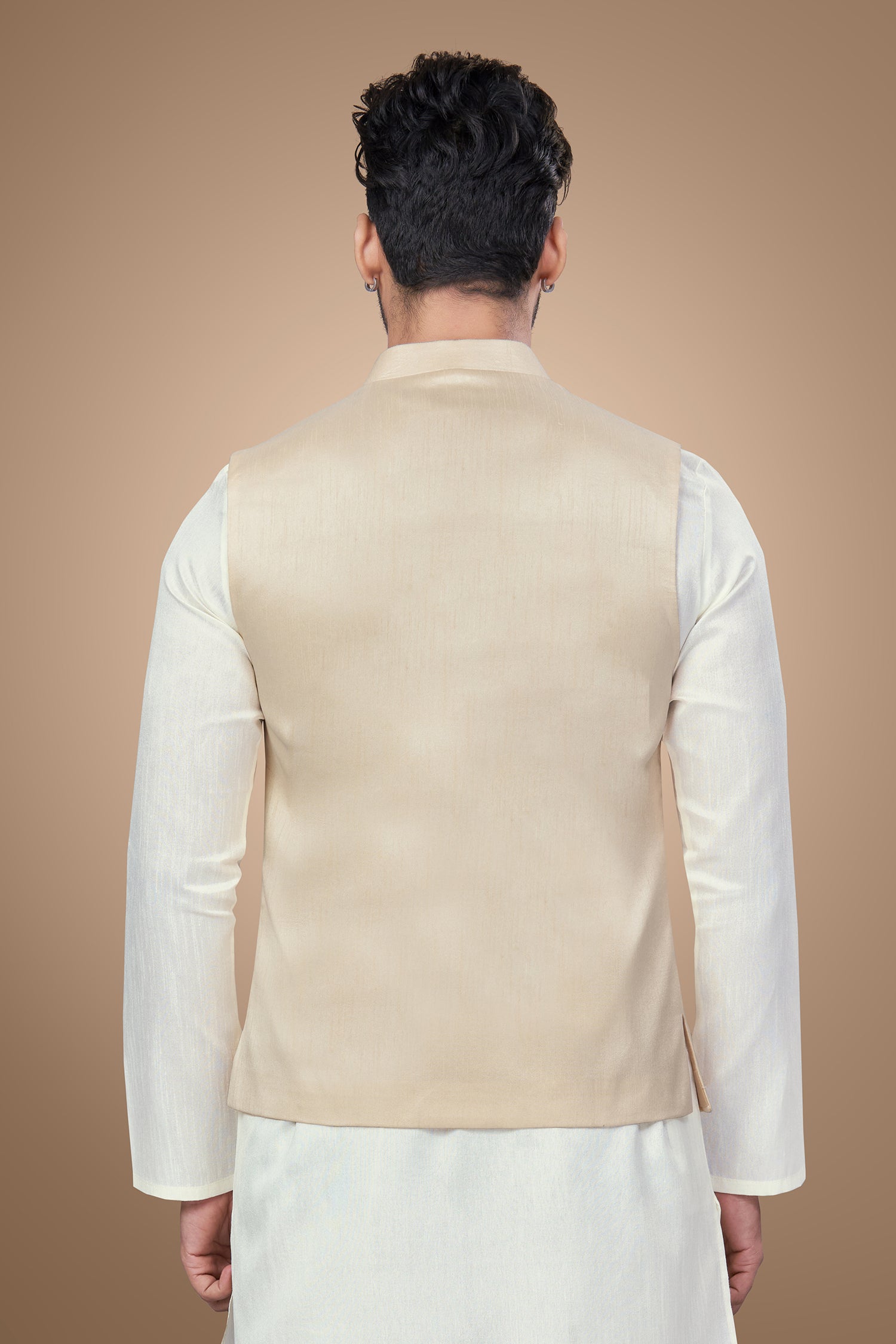 Mesmerizing Cream Color Jacket with Fancy Golden Buttons