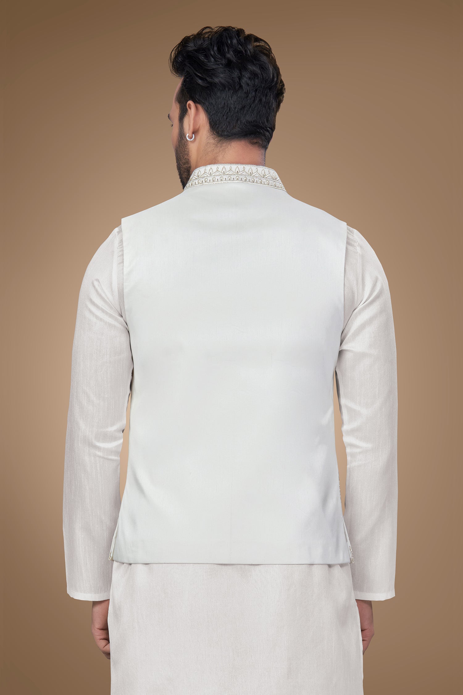 White Jacket with Vibrant Zari & Resham Embroidery