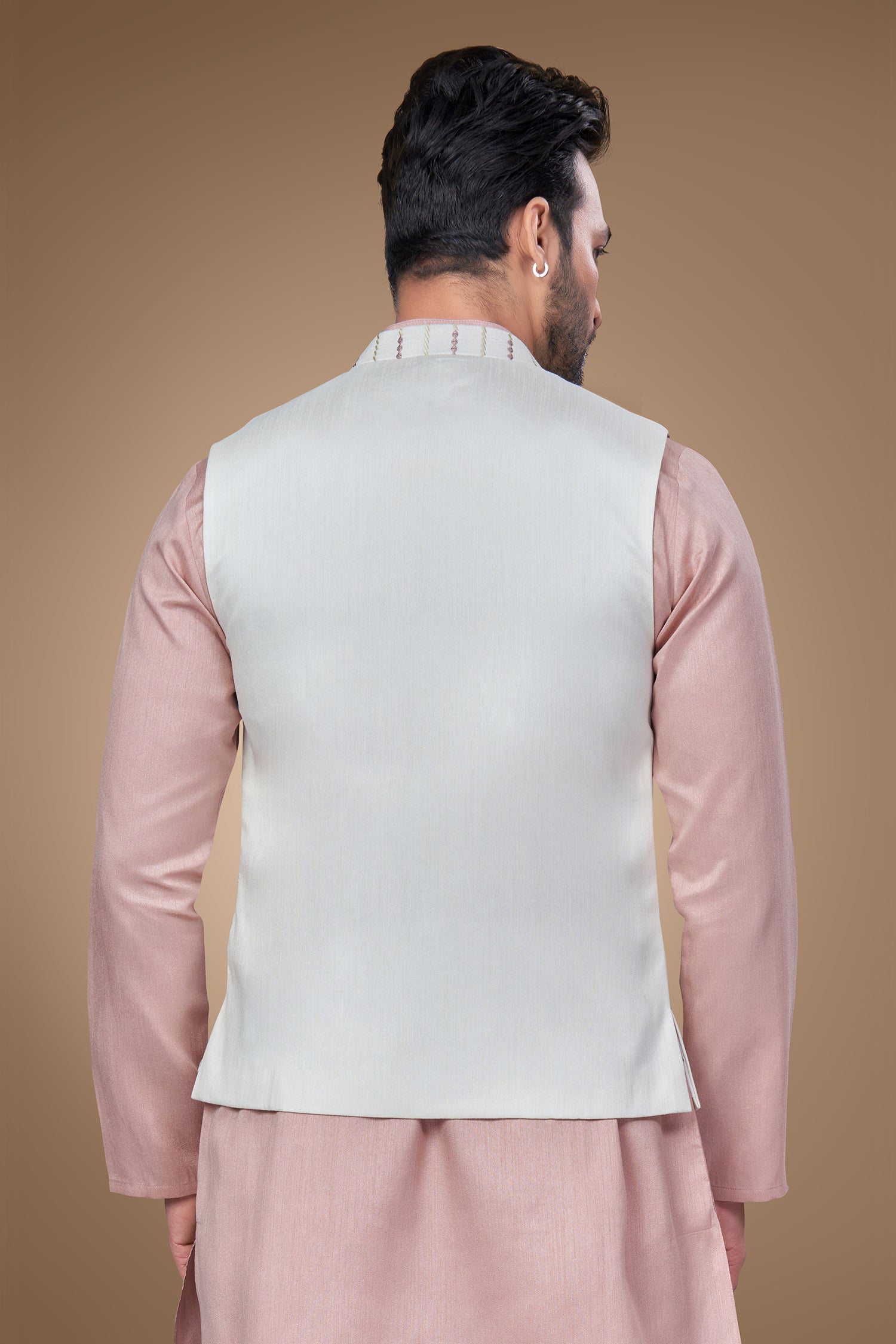 White Embroidered Jacket With Resham Work and Sequins Embellishments