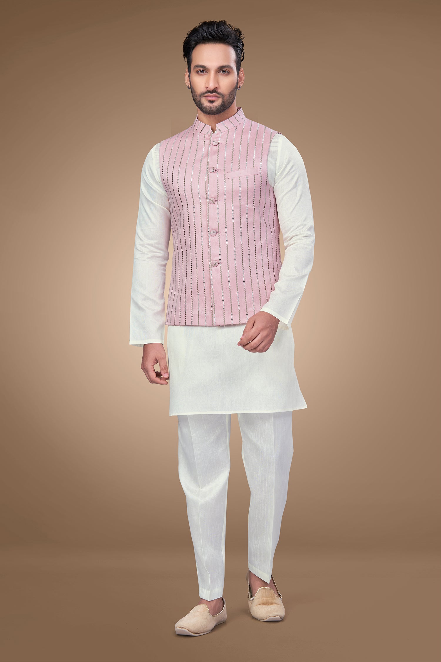 Blush Pink Embroidered Jacket