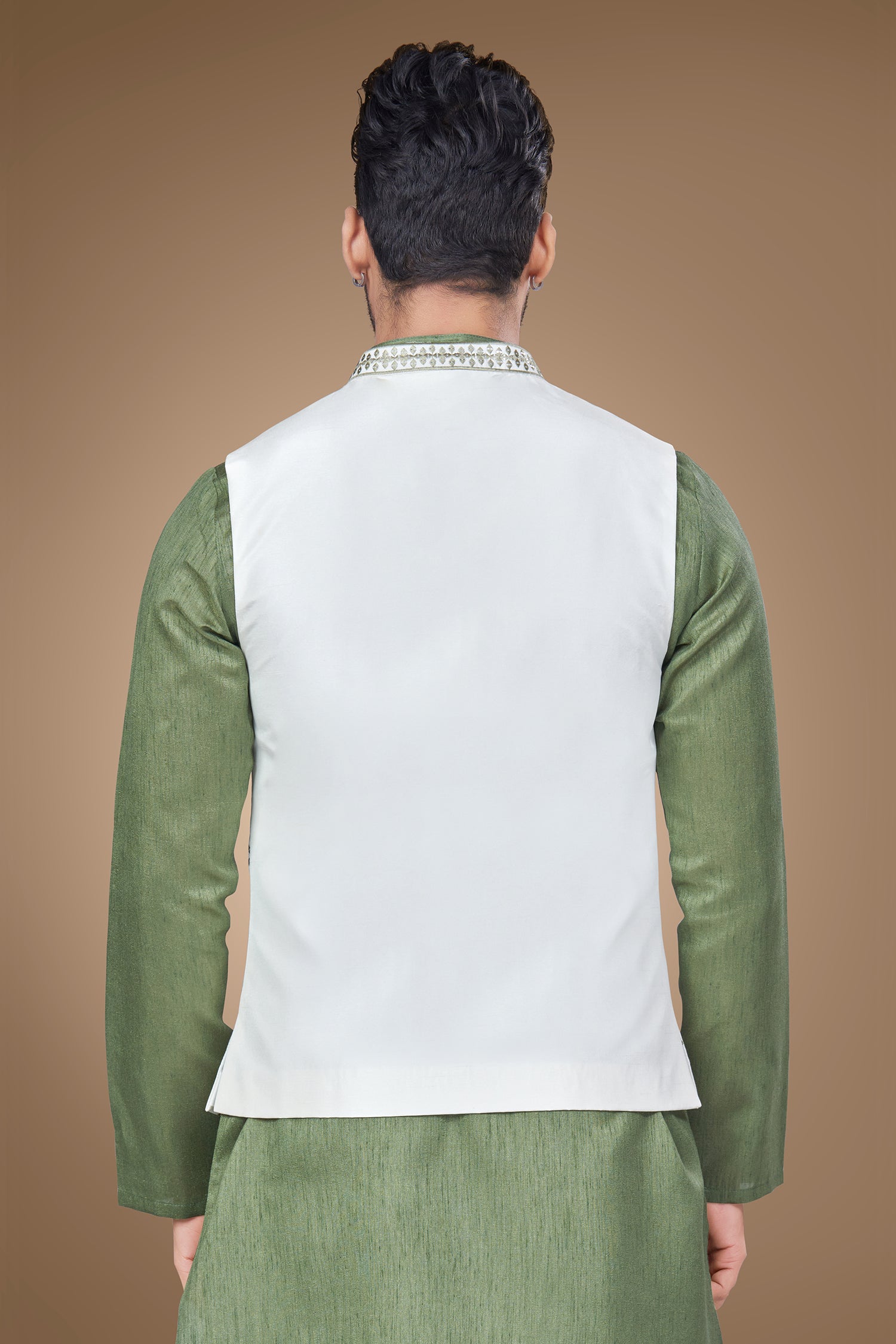 Olive Green Embroidered Jacket