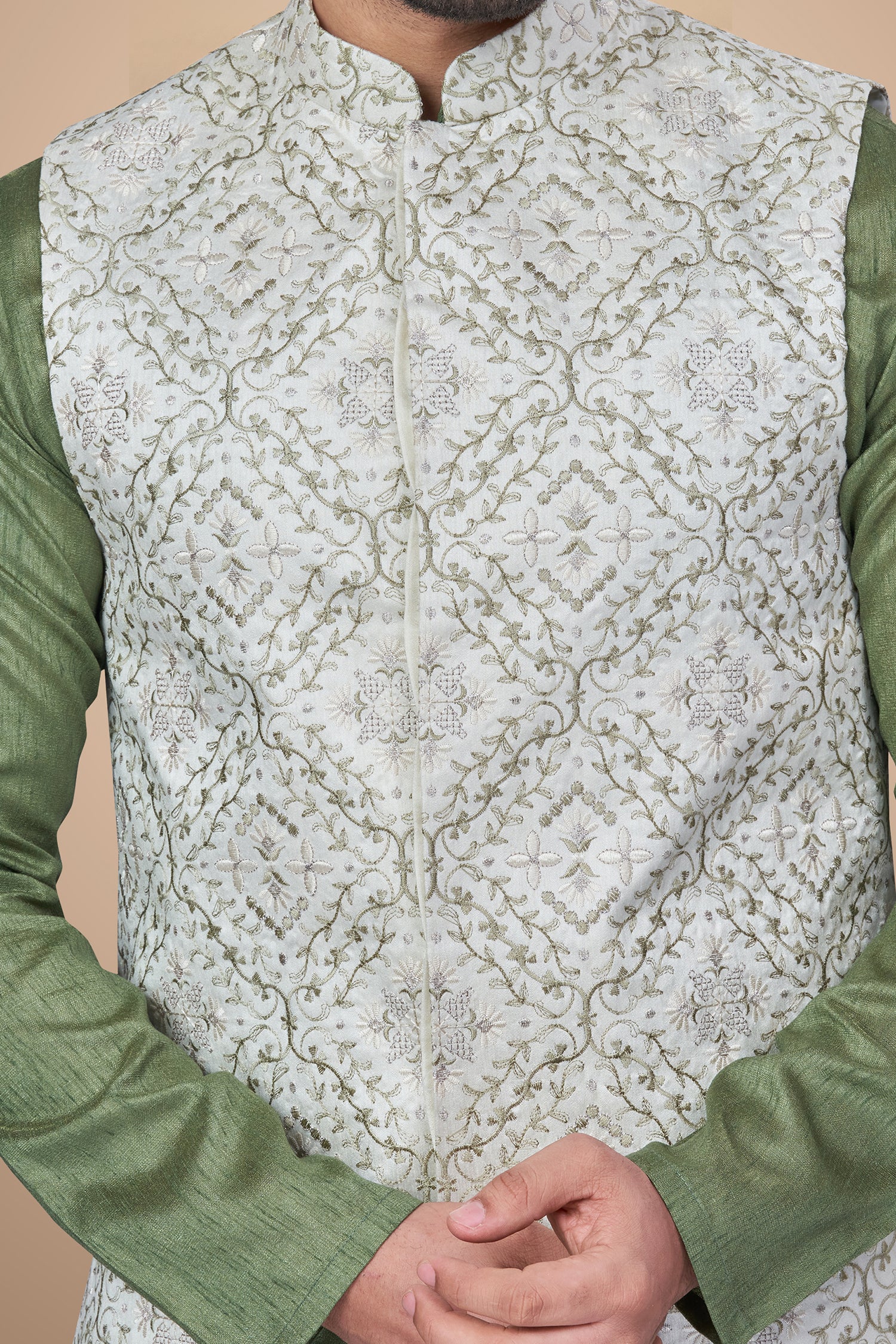 Light Green Embroidered Jacket