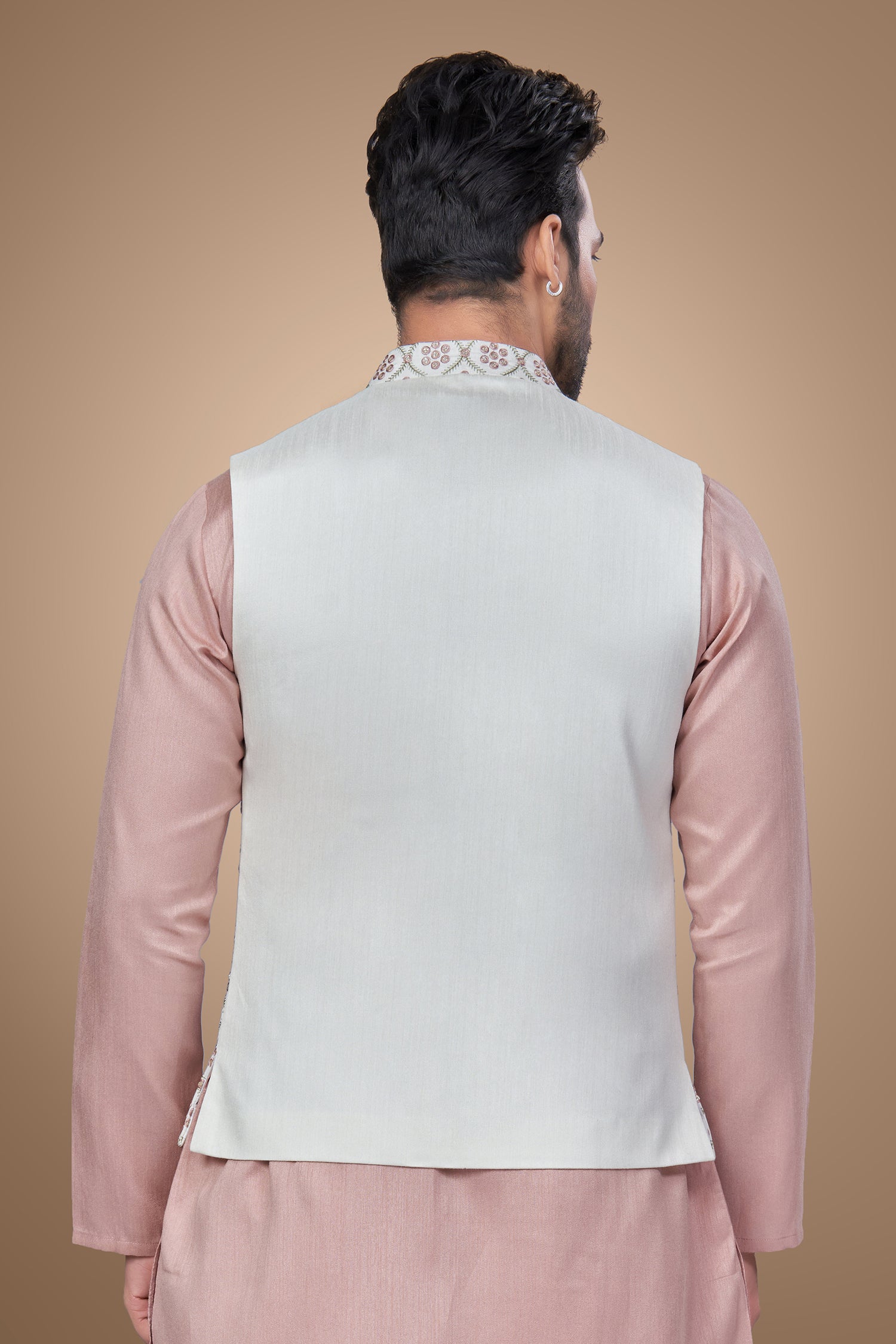 Pink Embroidered Jacket With Sequins Embellishments