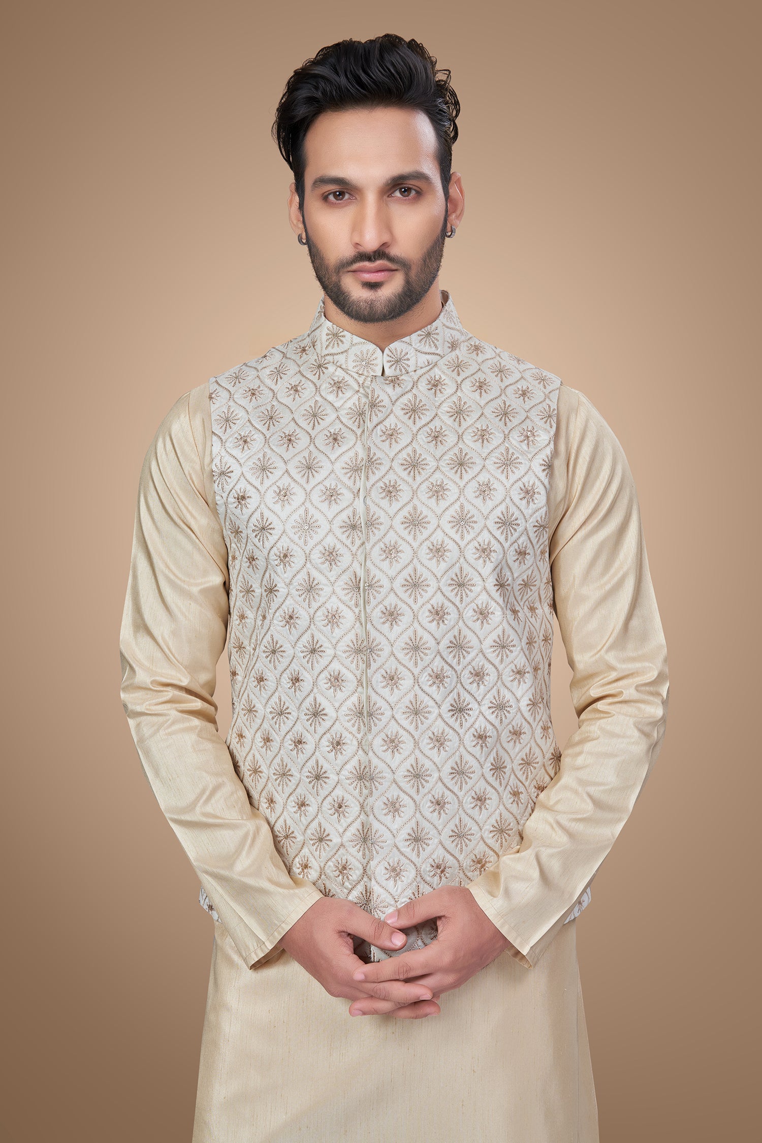 White Jacket With Oval Shape Patterns