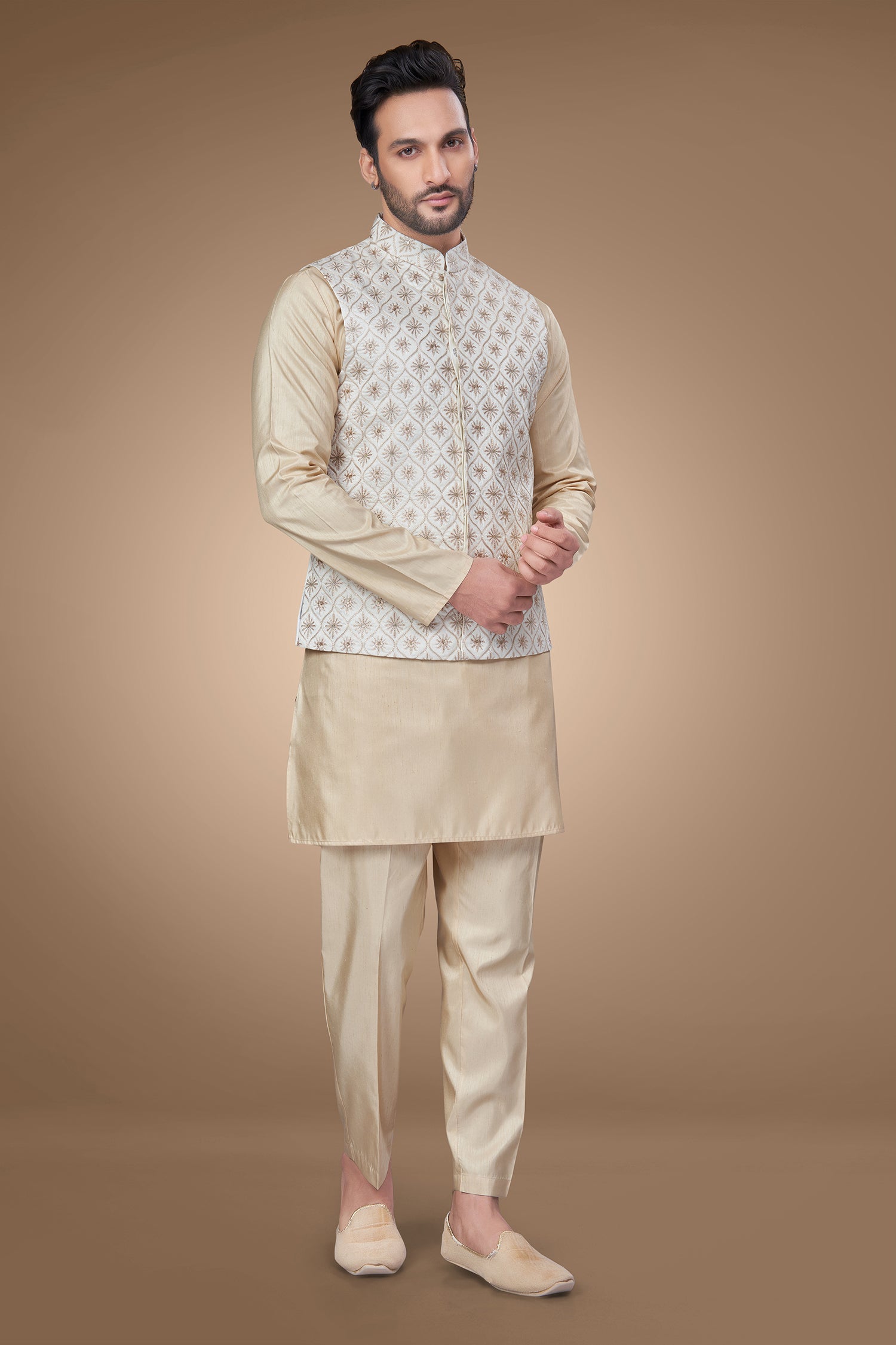White Jacket With Oval Shape Patterns