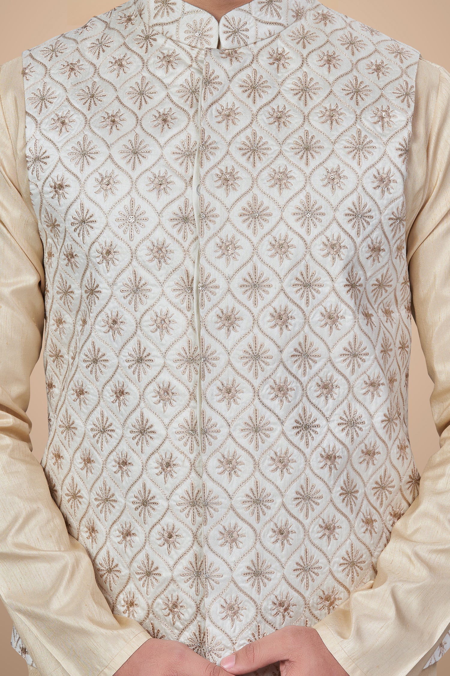 White Jacket With Oval Shape Patterns