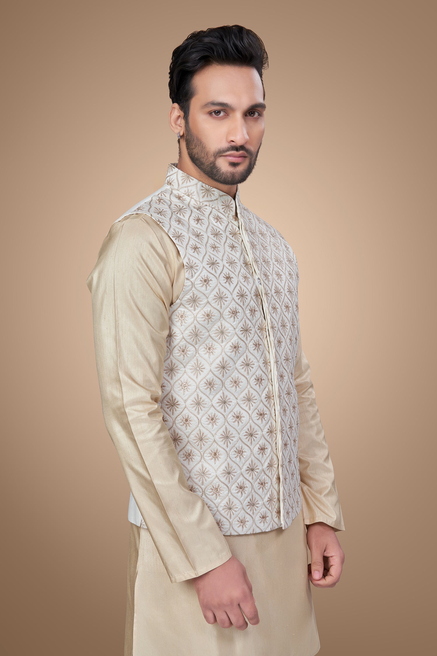 White Jacket With Oval Shape Patterns