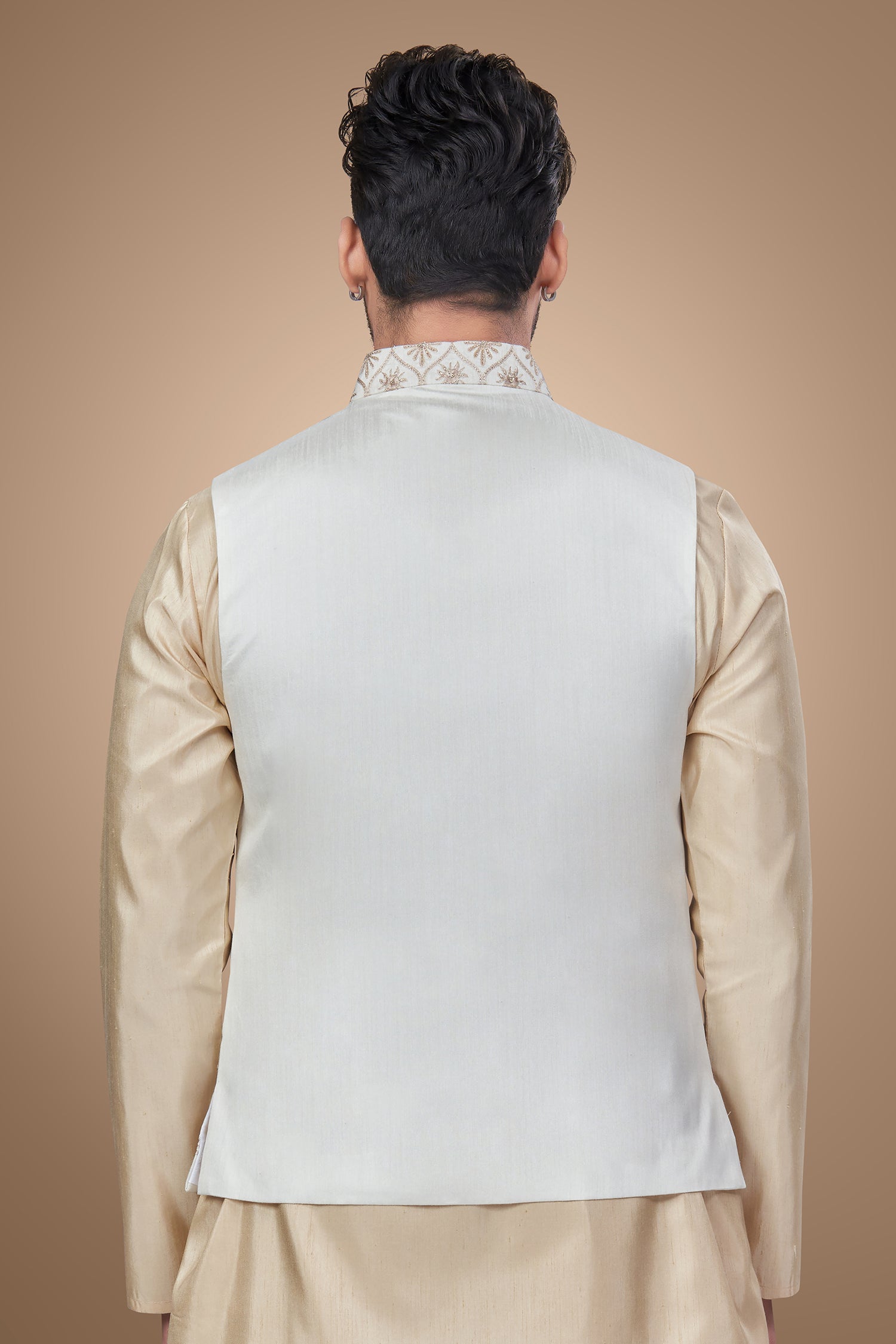 White Jacket With Oval Shape Patterns