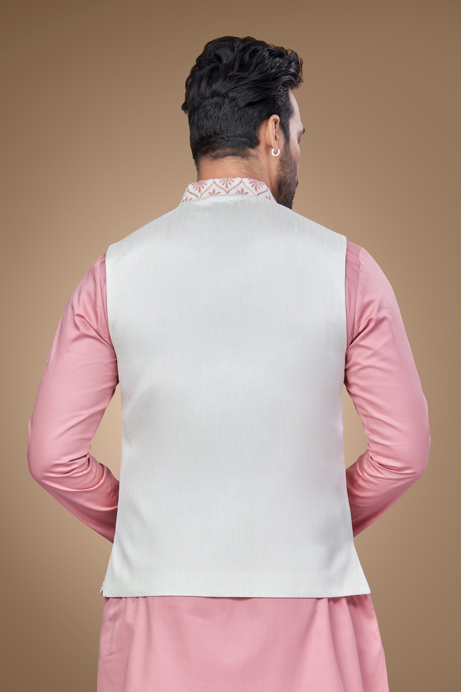 Pink Floral Embroidered Jacket