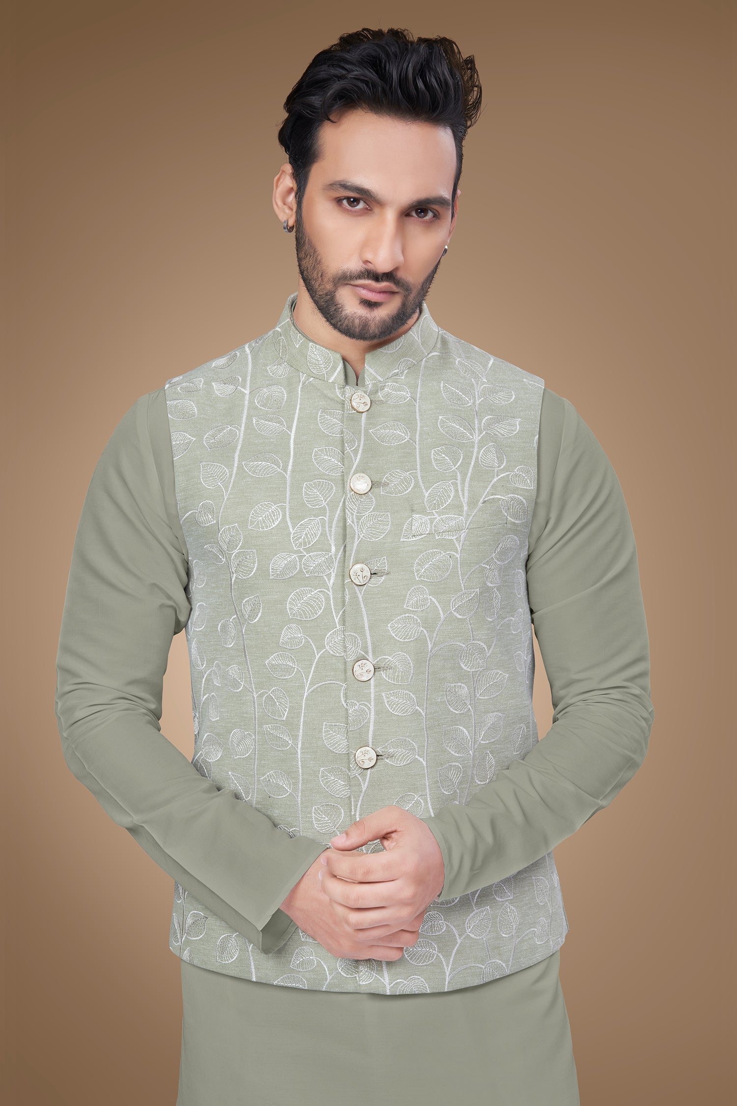 Sage Green Embroidered Jacket