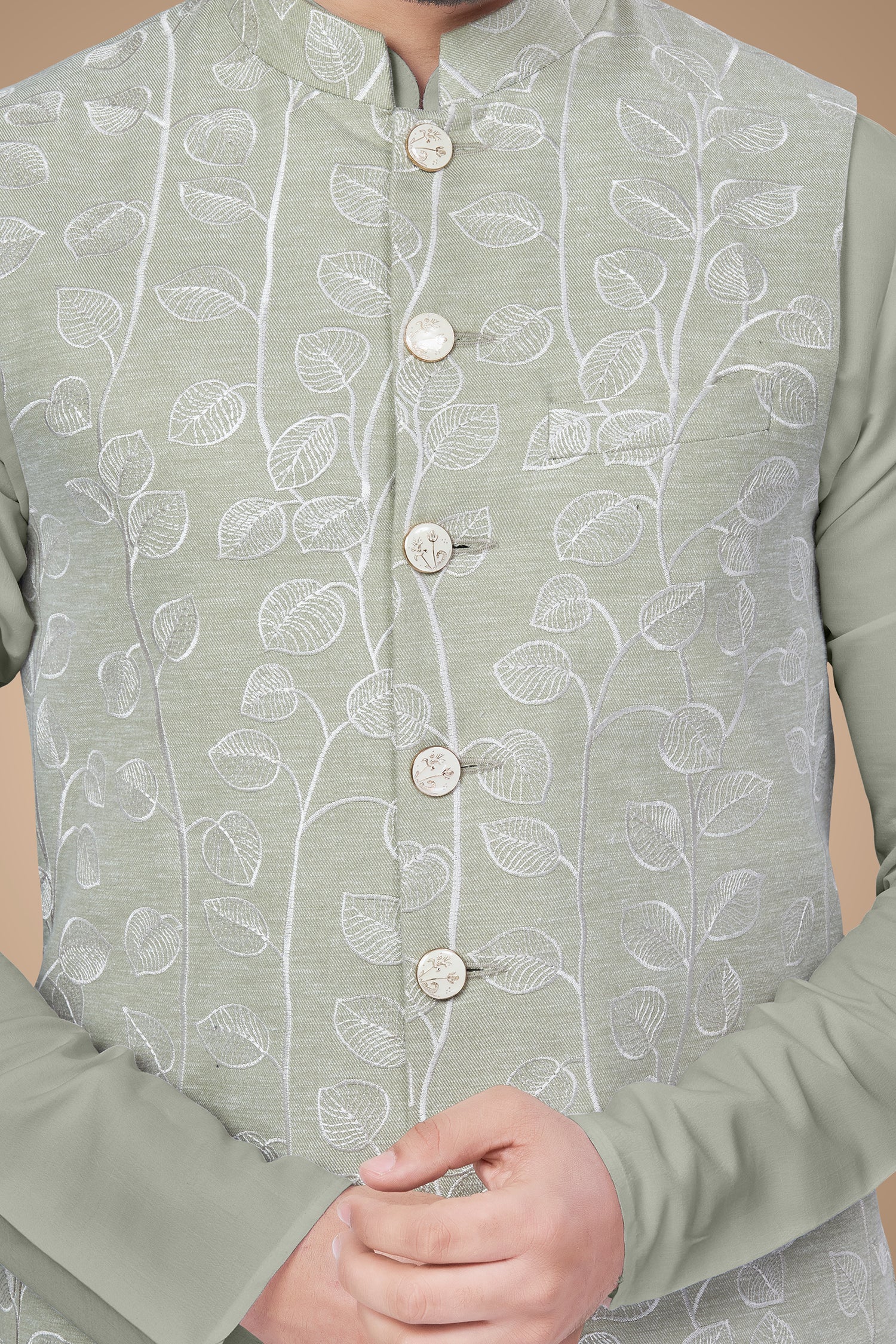 Sage Green Embroidered Jacket