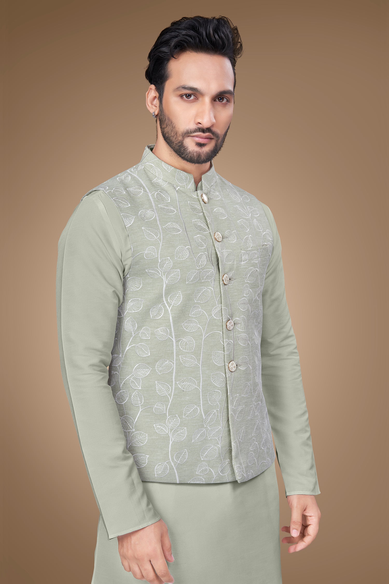 Sage Green Embroidered Jacket