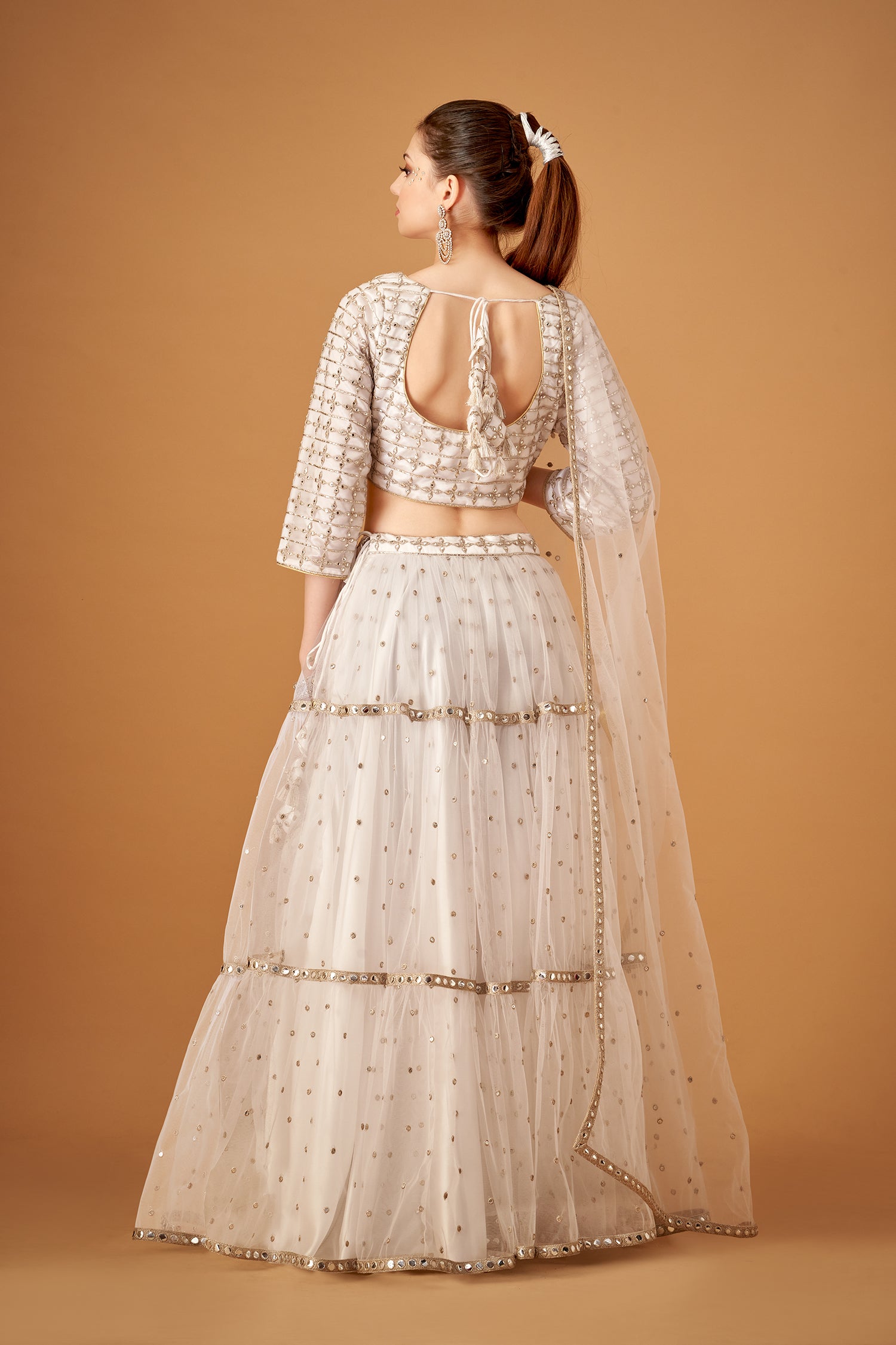 White Skirt And Embroidered Top