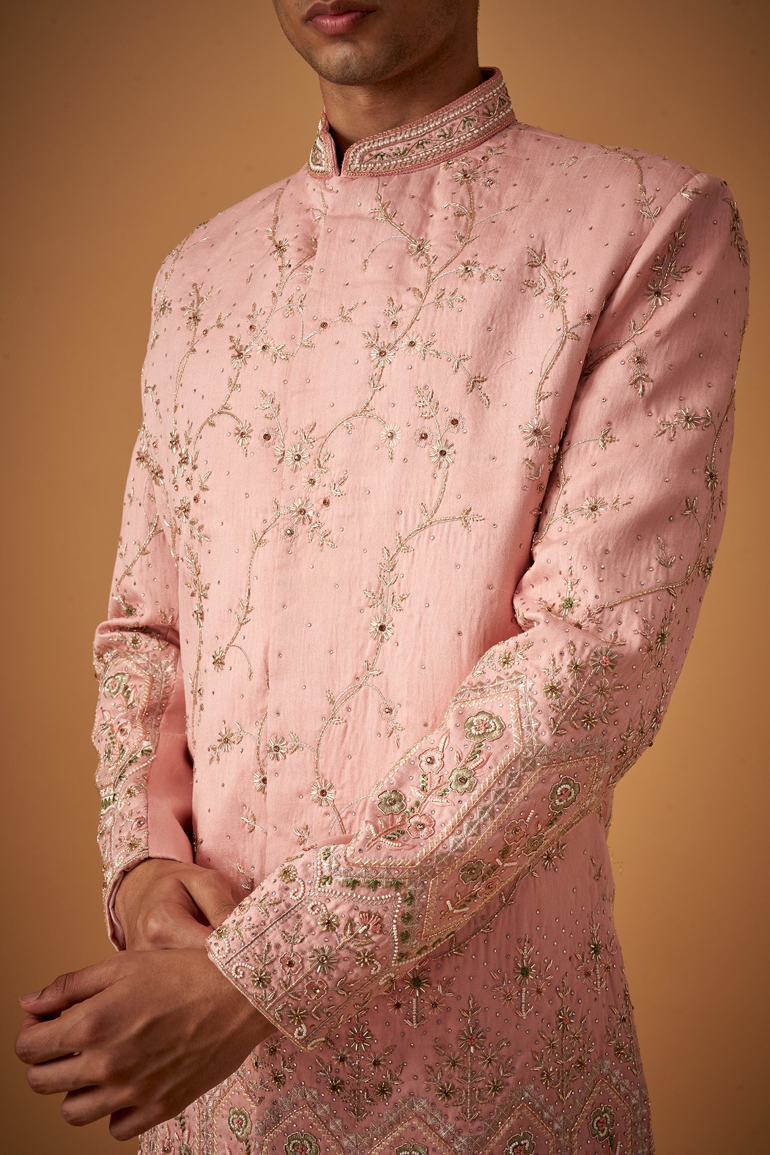 Pink Handwork Embroidered Sherwani