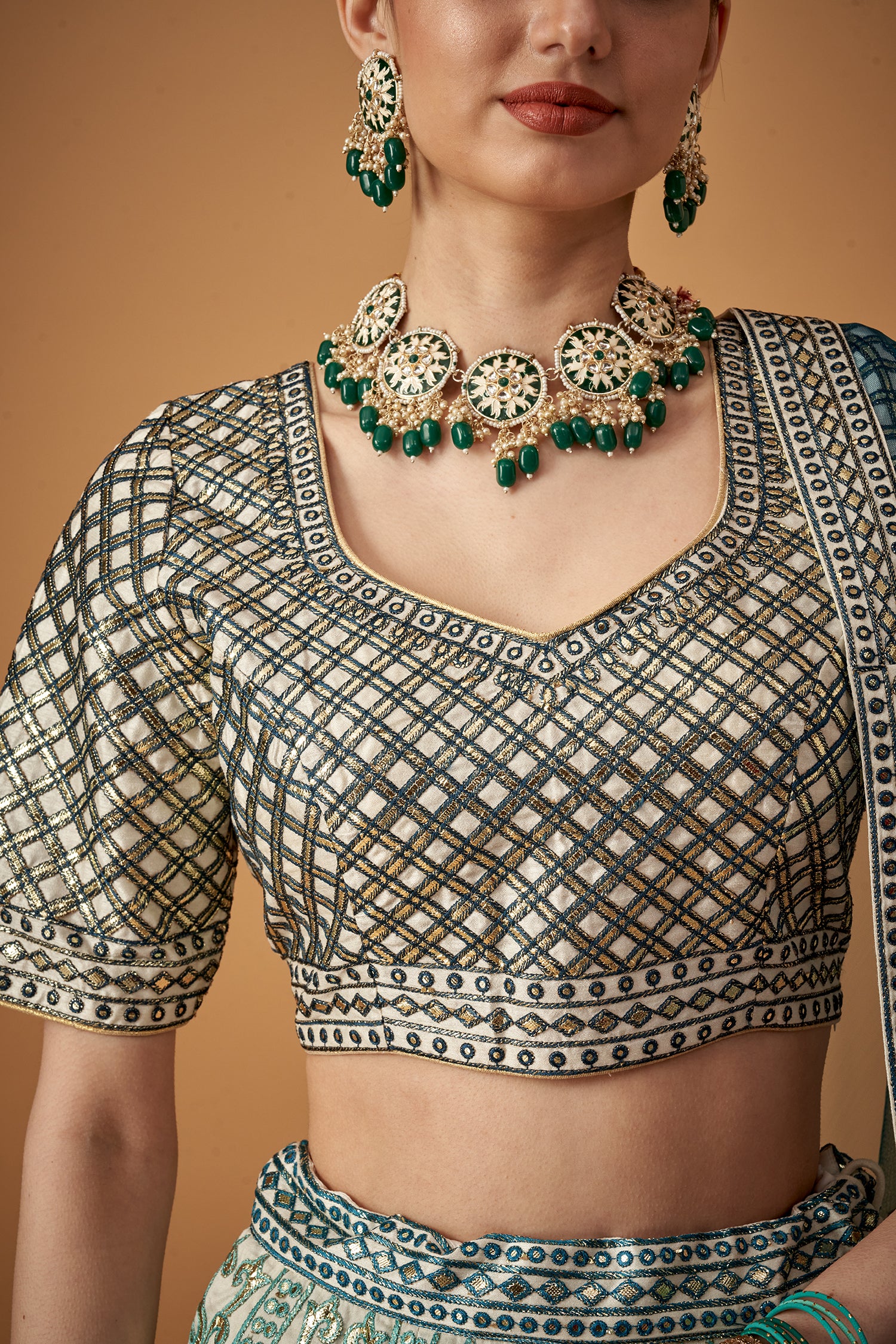 Blue Ombre Embroidered Lehenga with Gotta Work