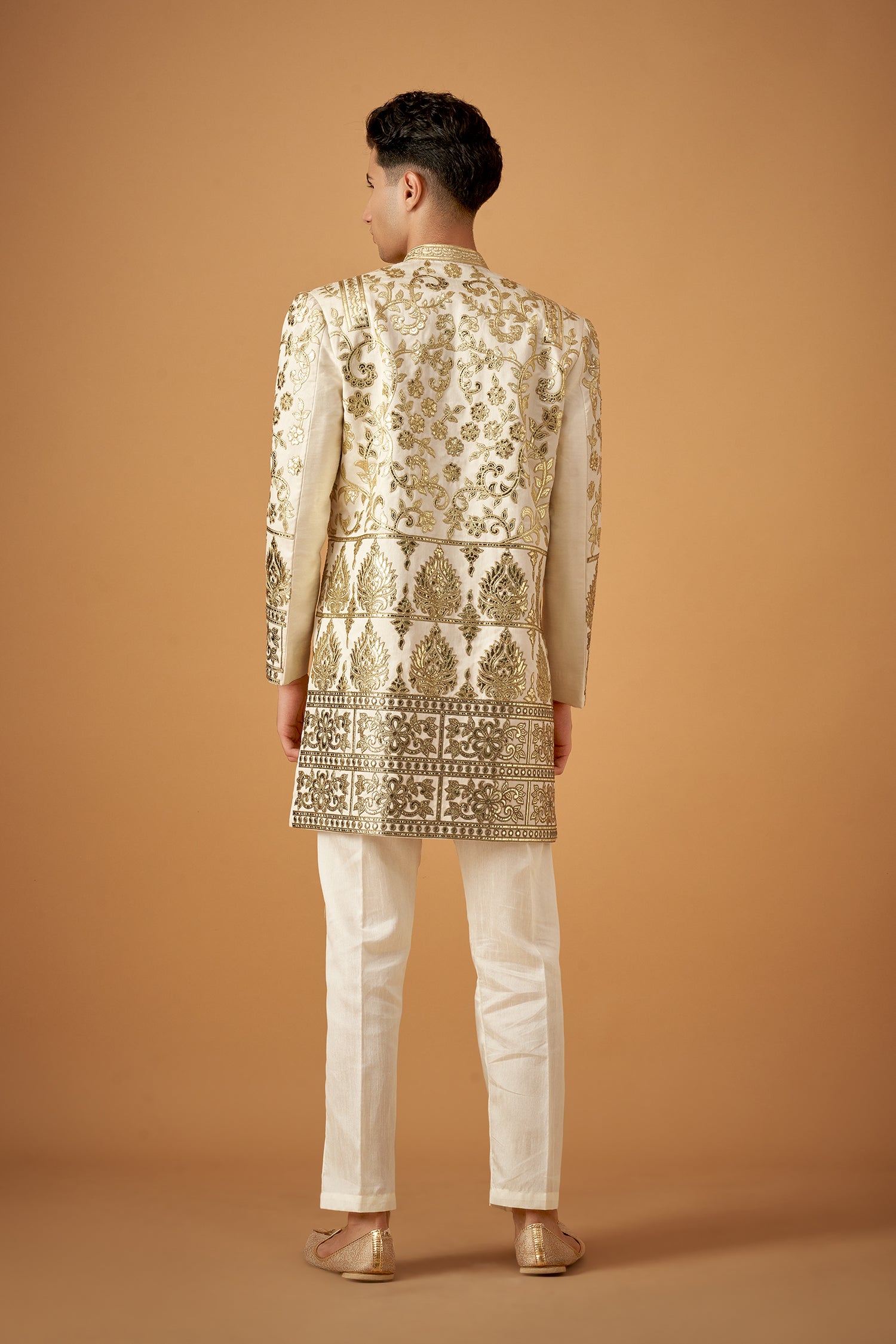 Vibrant Green Ombre Embroidered Sherwani With Gotta Work