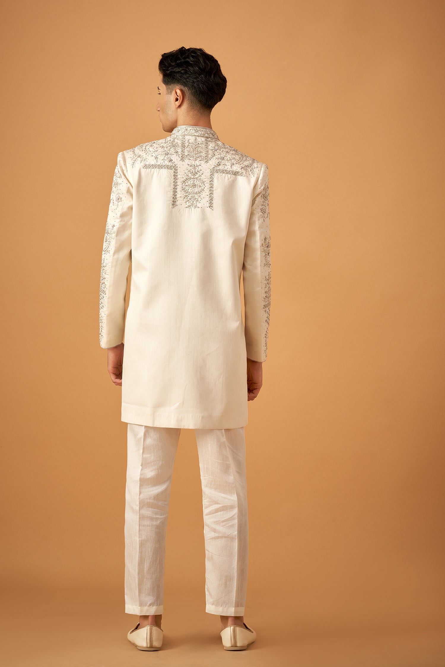 Ice Blue Sherwani With Handwork Embroidery