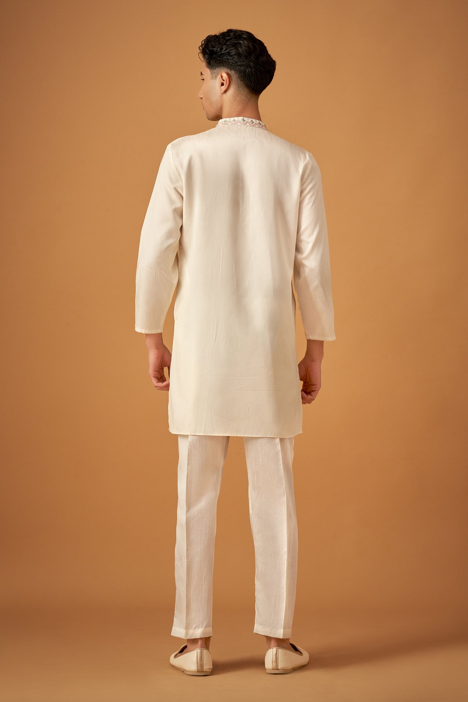 Multicolor Embroidered Sherwani Jacket And Kurta Set