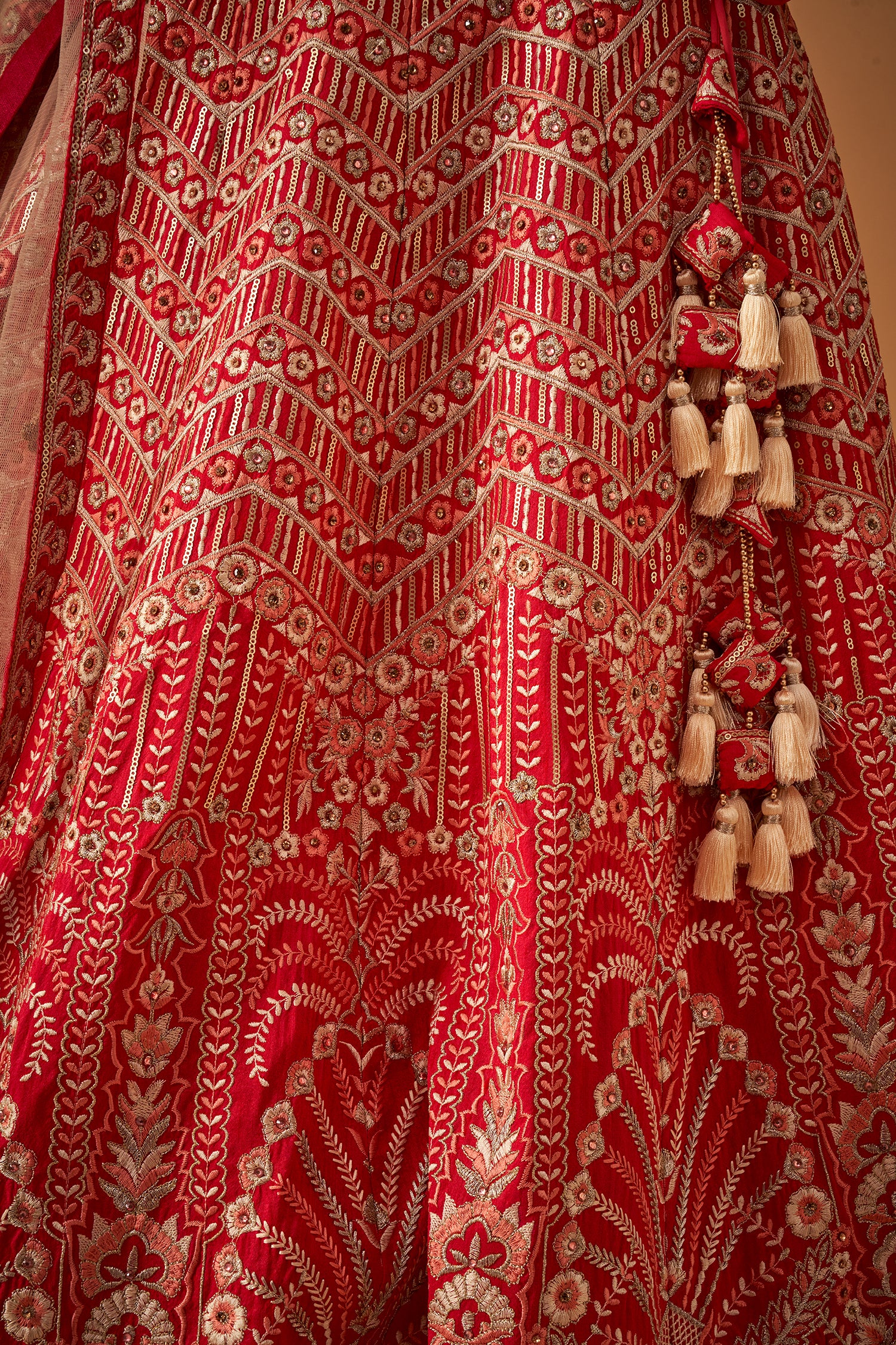 Classic Pink Floral Embroidered Lehenga Set