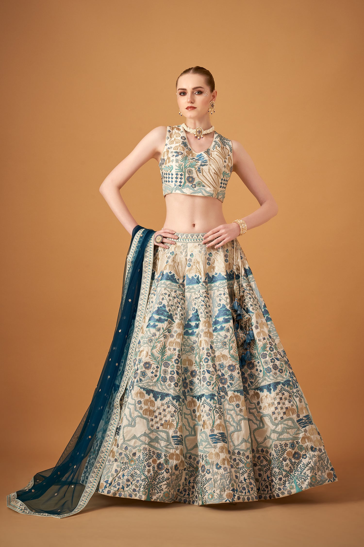 Sky Blue Elevated Wonder Embroidered Lehenga