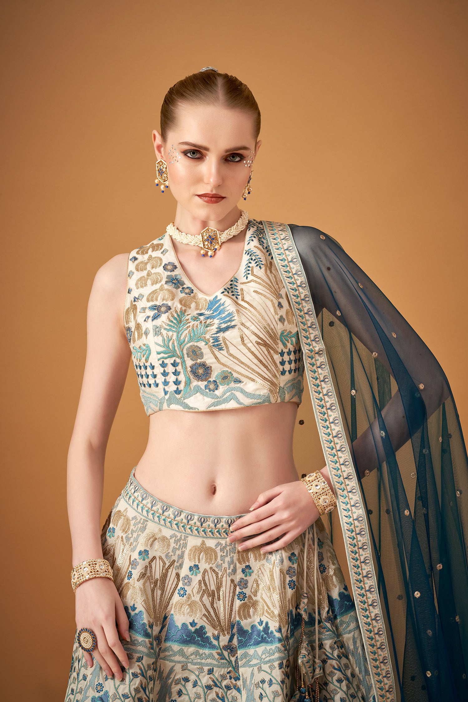 Sky Blue Elevated Wonder Embroidered Lehenga
