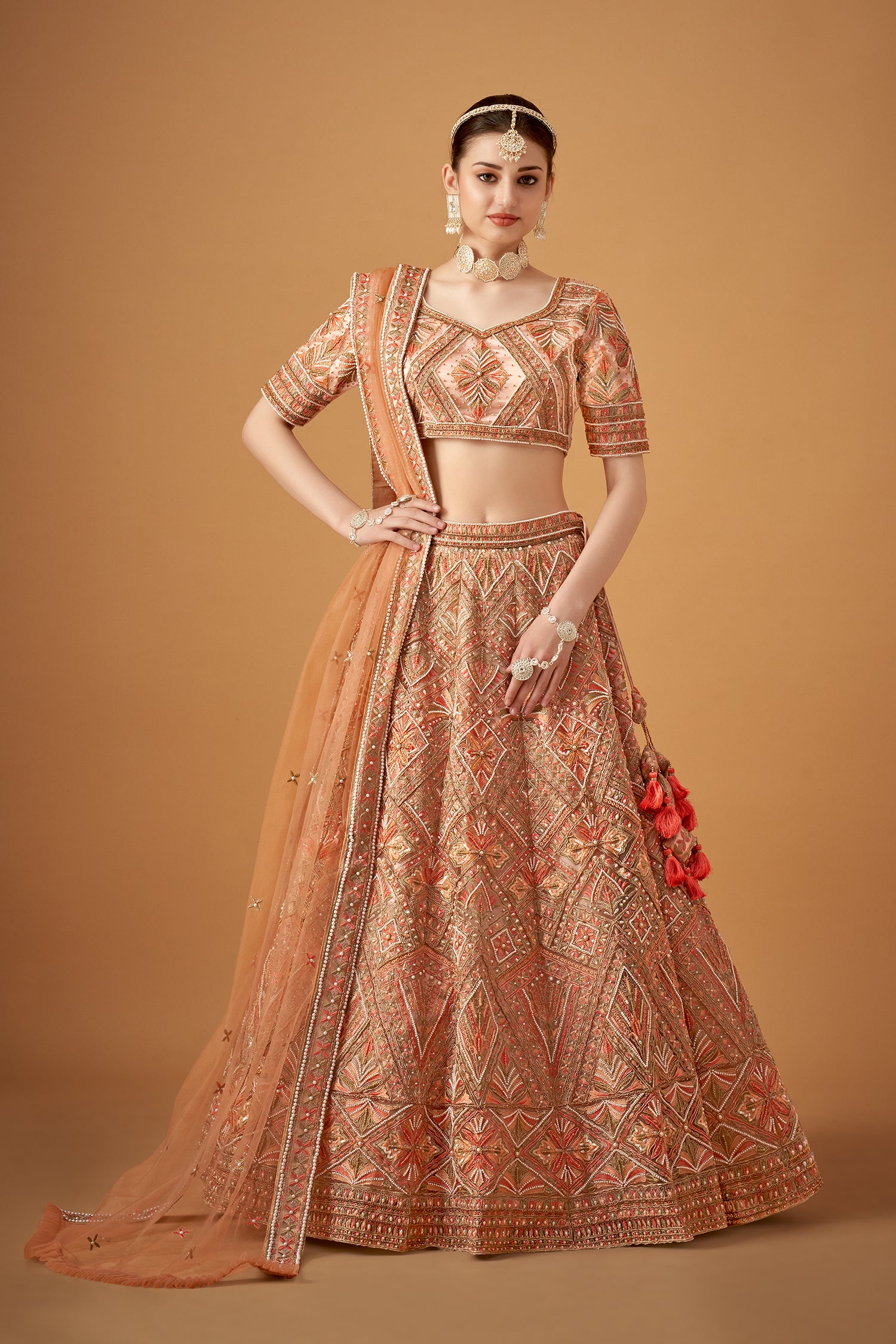 Multicolor Handwork Lehenga Set