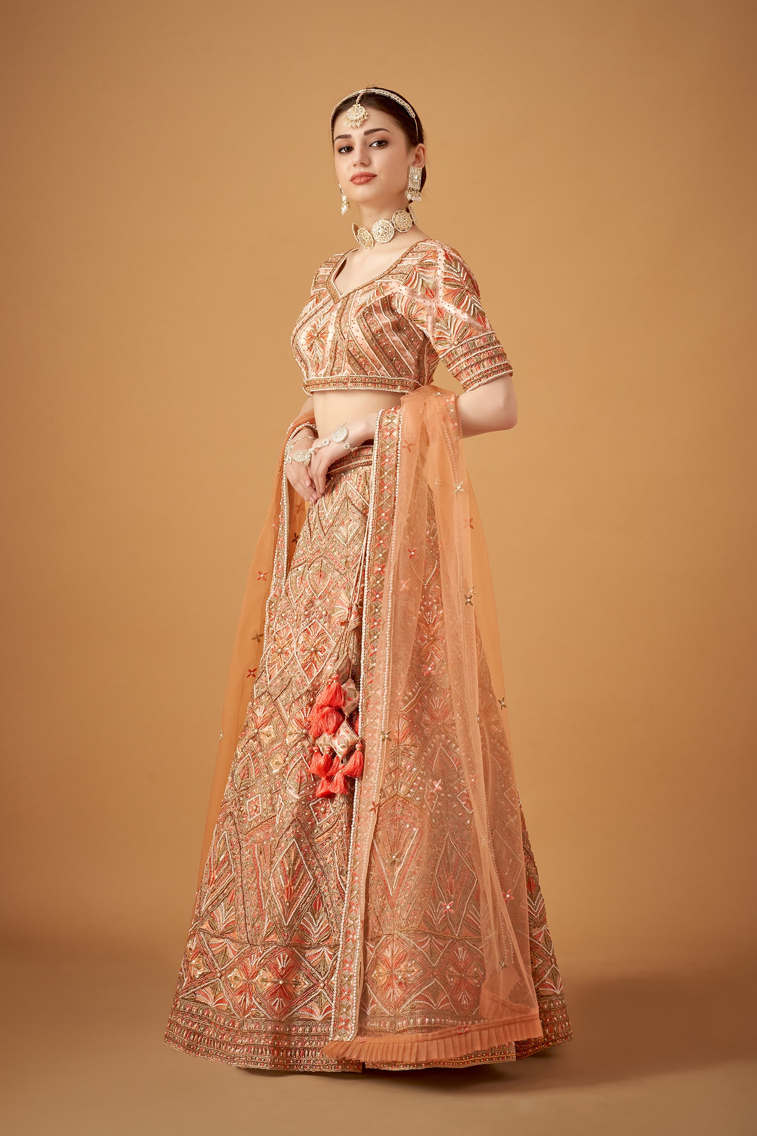 Multicolor Handwork Lehenga Set
