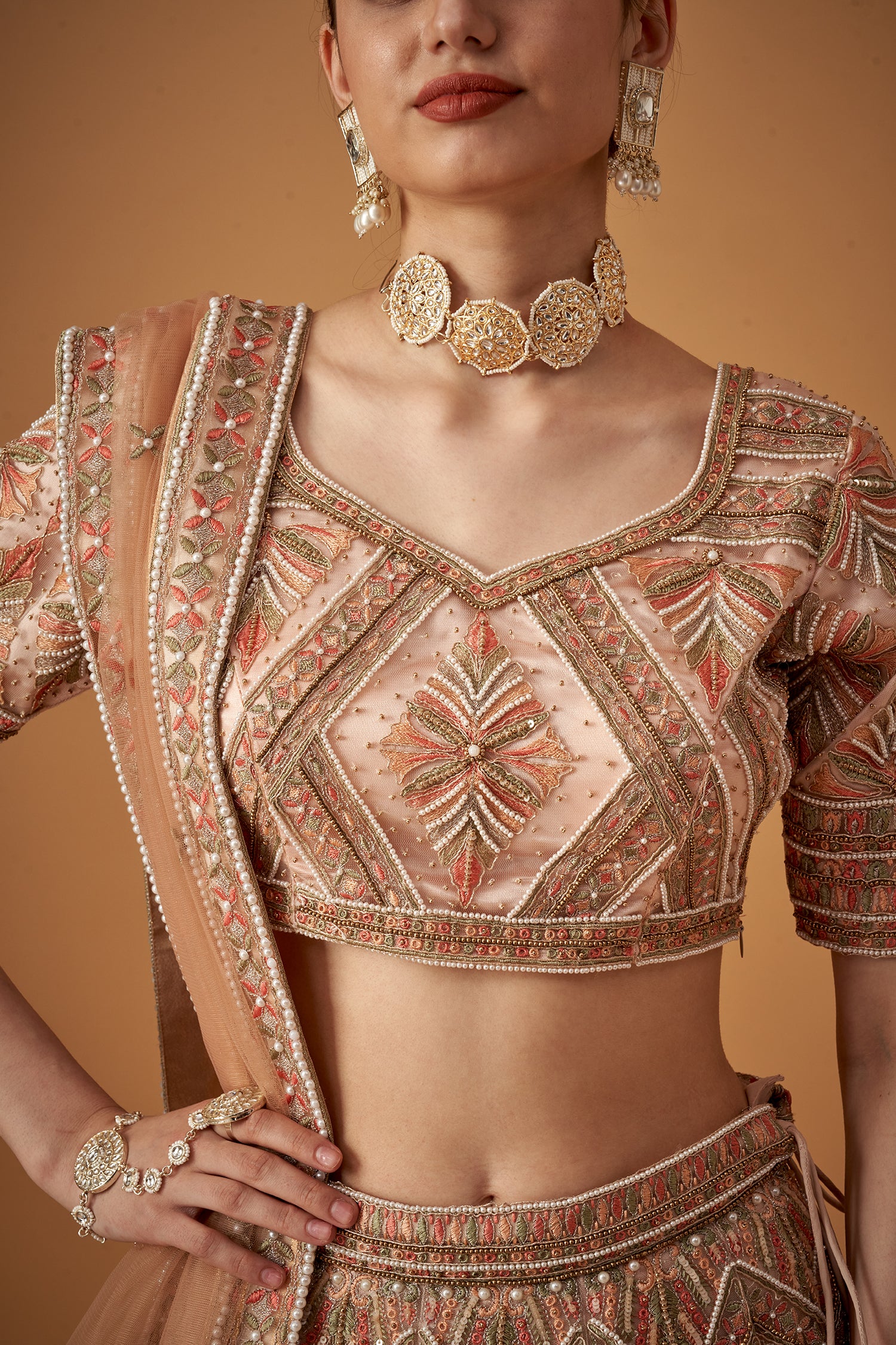Multicolor Handwork Lehenga Set