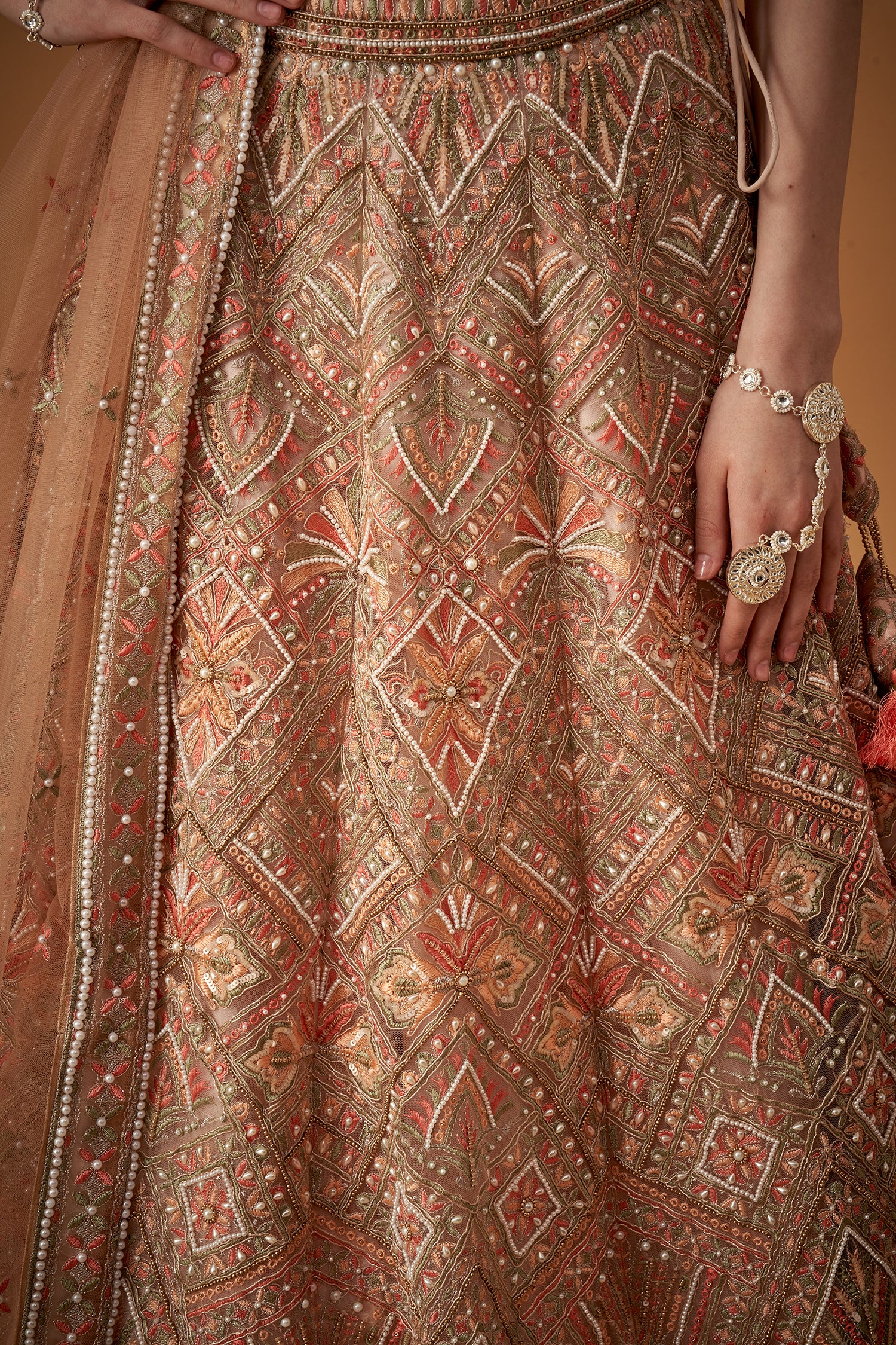 Multicolor Handwork Lehenga Set