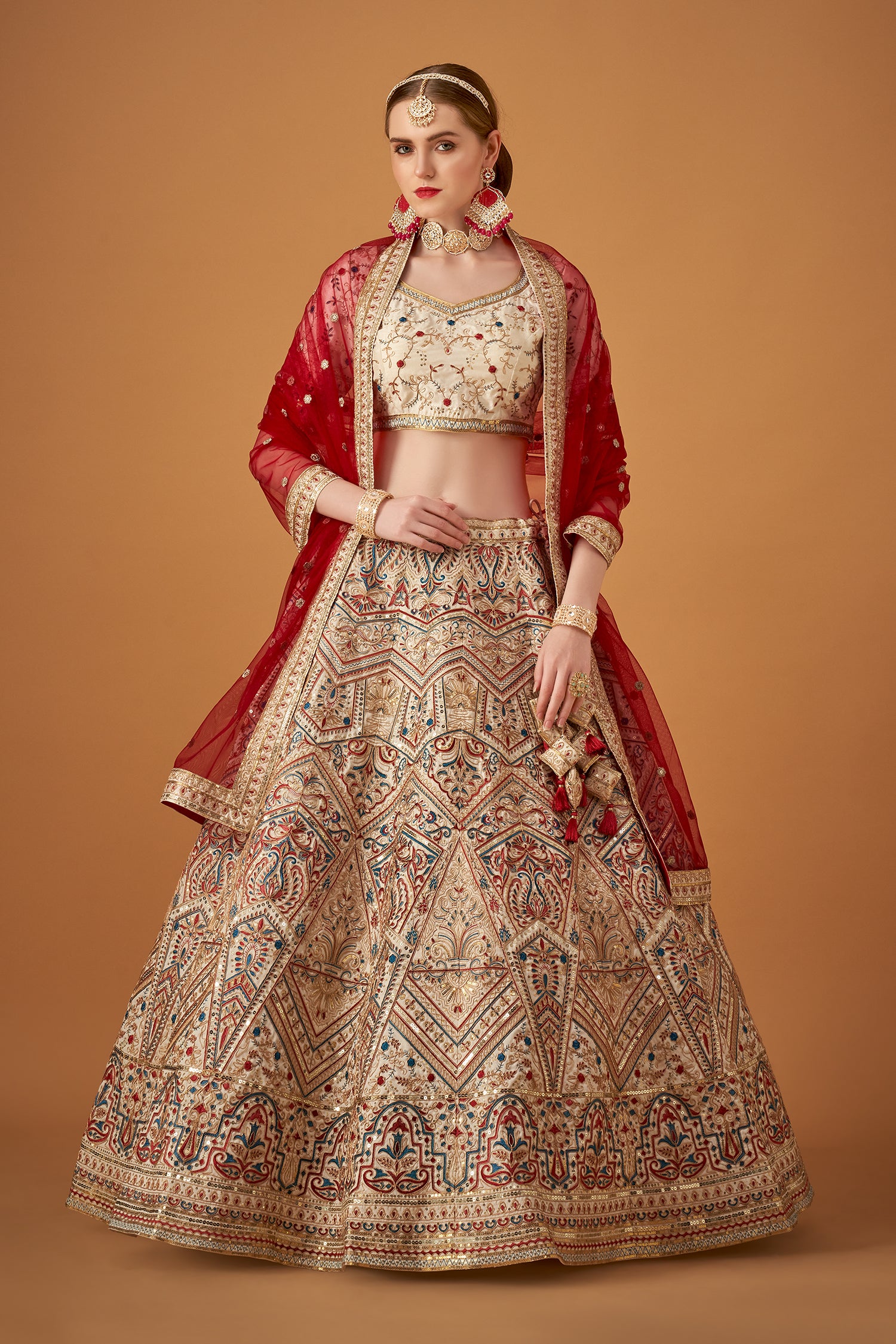 Elegant Traditional Embroidered Lehenga Set