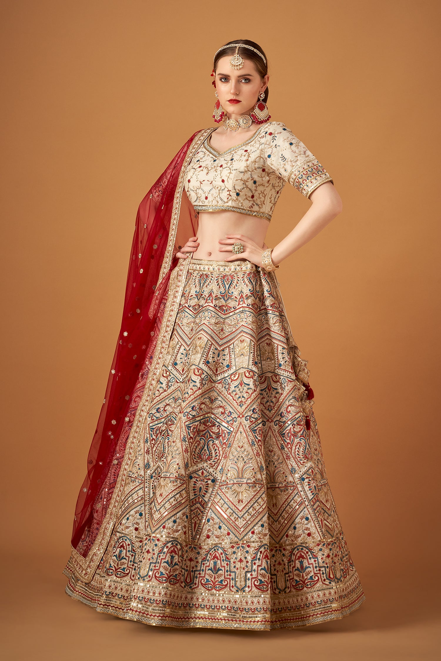 Elegant Traditional Embroidered Lehenga Set