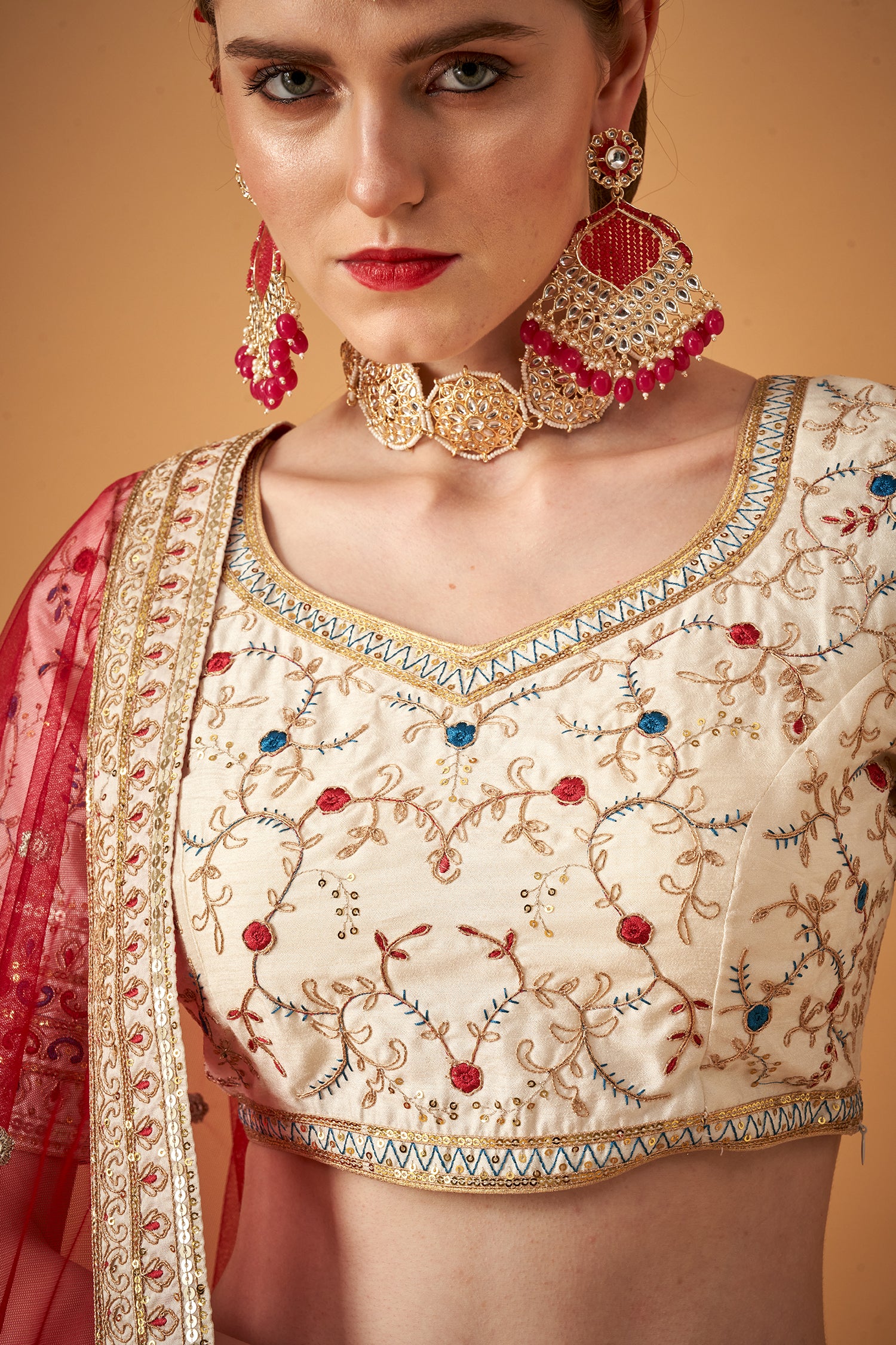 Elegant Traditional Embroidered Lehenga Set