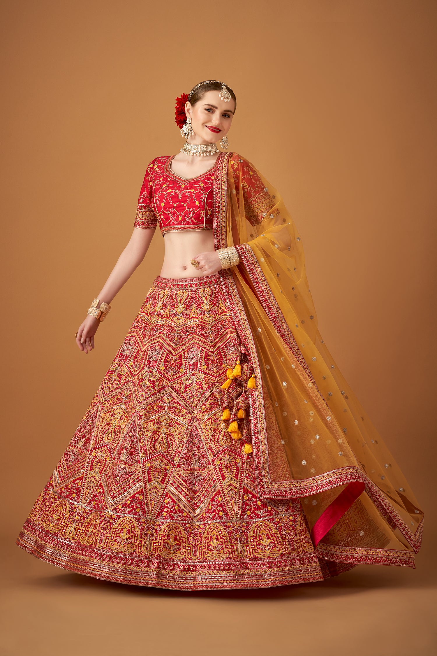 Blush Pink Embroidered Lehenga Set
