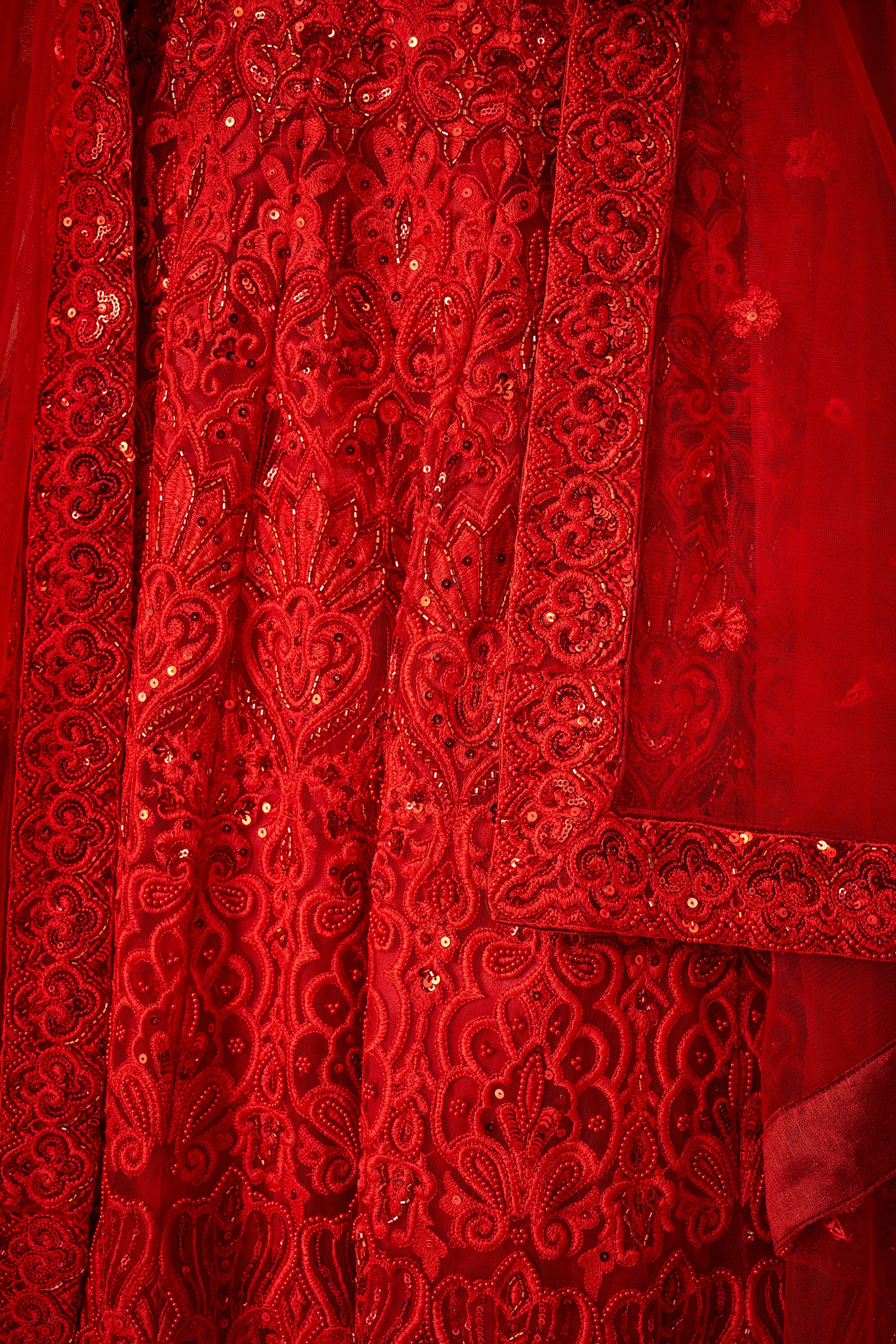 Stunning Red Handwork Lehenga Set