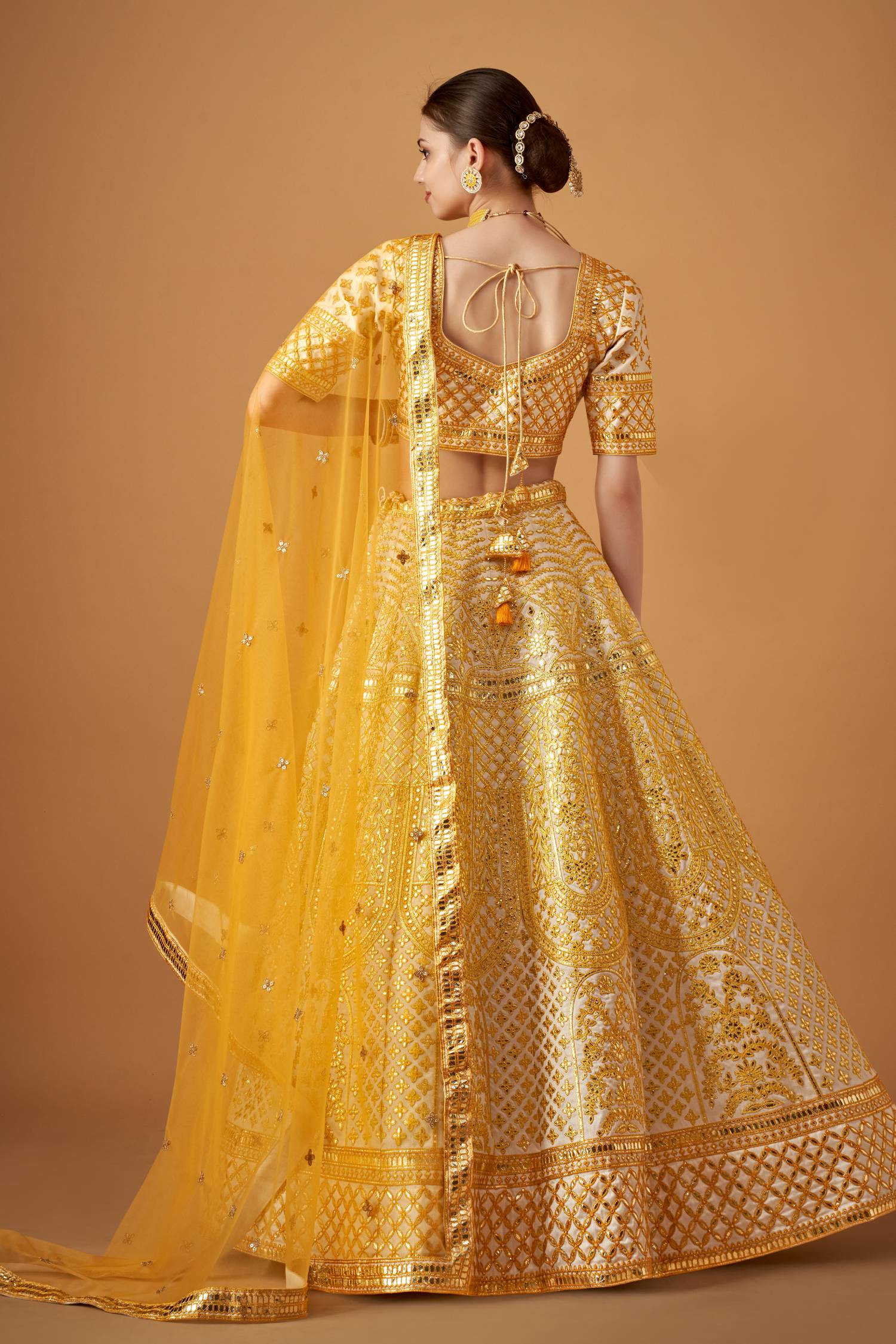 Yellow Ombre Lehenga Set with Gotta Work