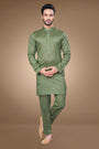 Green Kurta Set In Art Silk