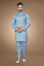 Ice Blue Art Silk Kurta Set